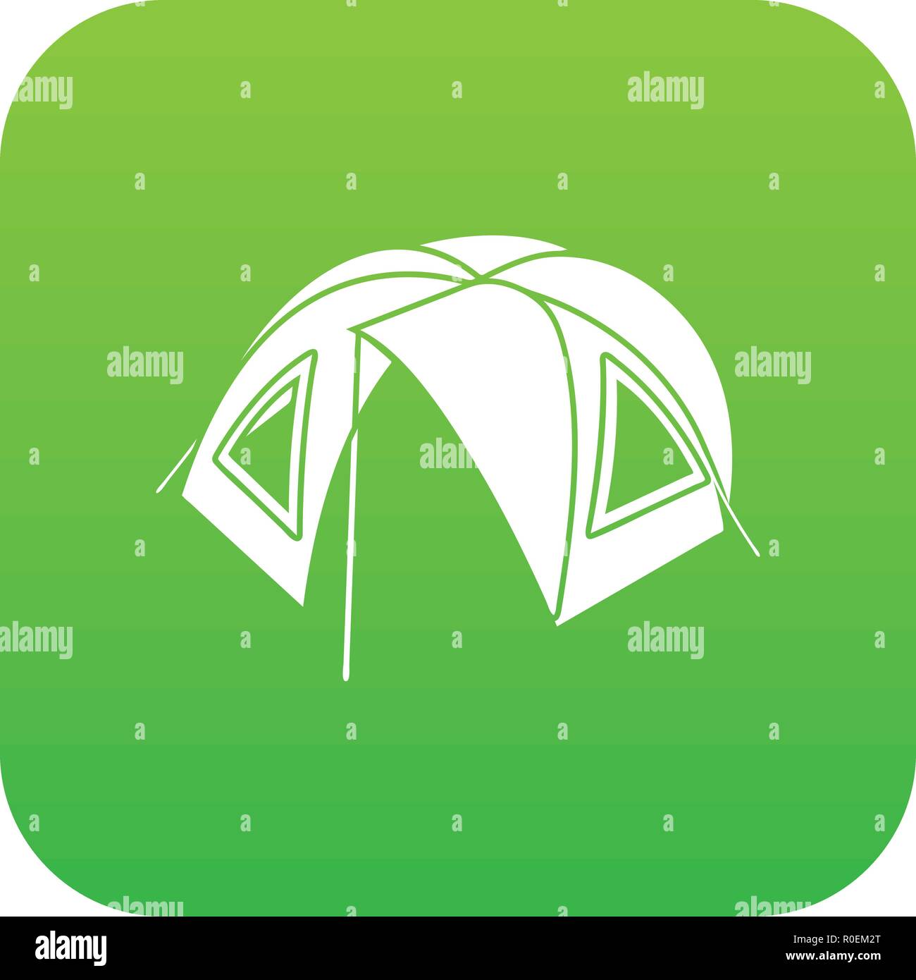 Tourist tent icon green vector Stock Vector