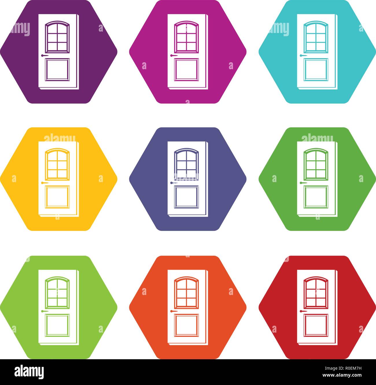 Door with lock icons set 9 vector Stock Vector Image & Art - Alamy