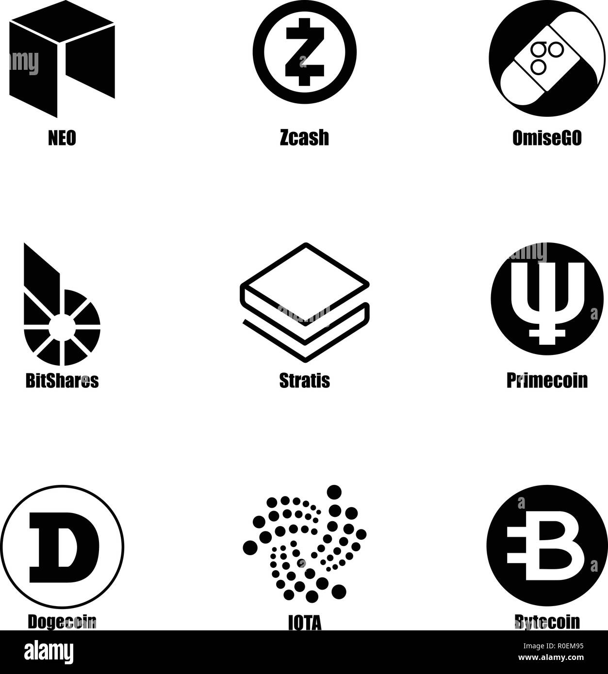 Token icons set, simple style Stock Vector Image & Art Alamy