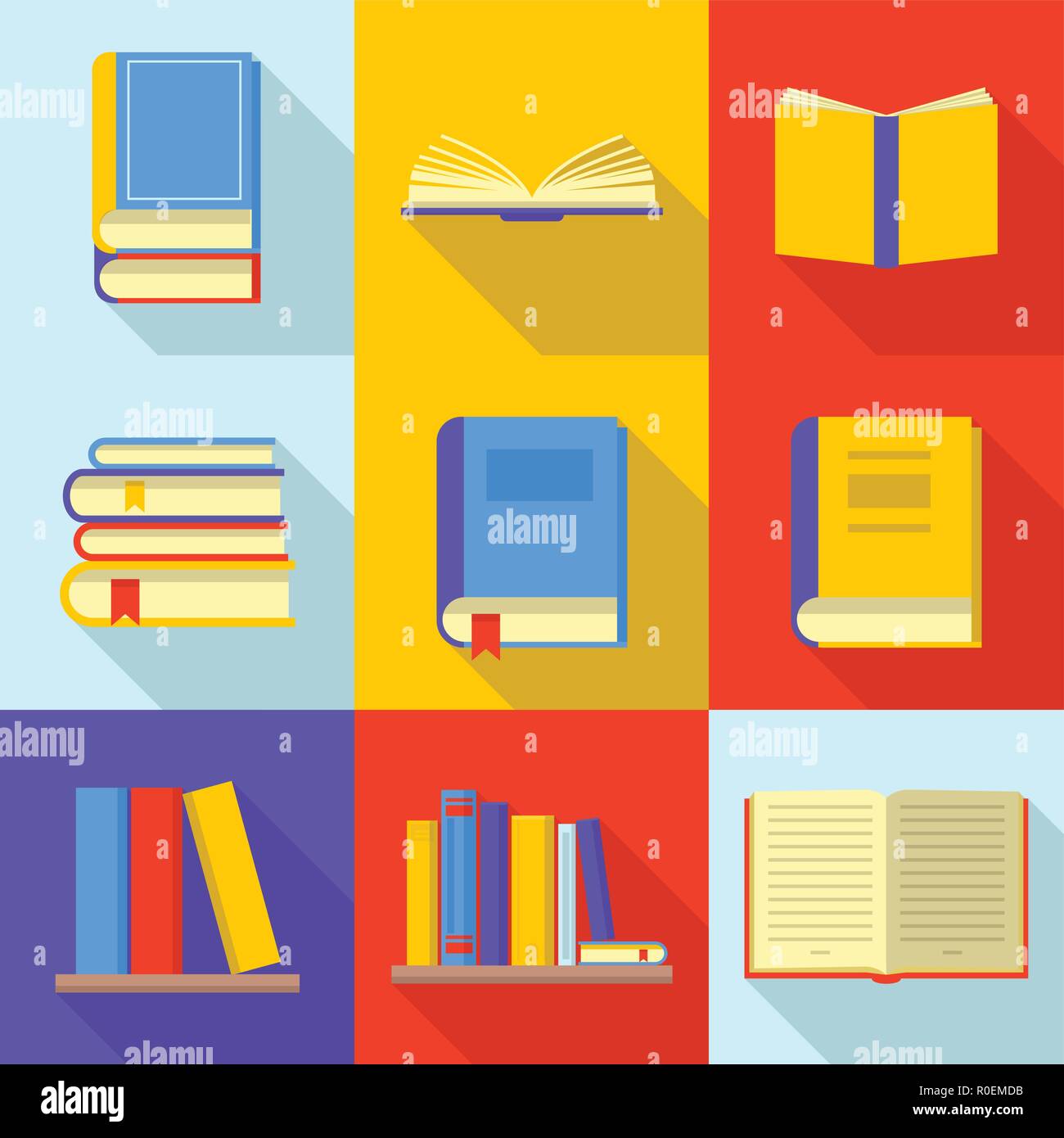 Book question icons set, flat style Stock Vector Image & Art - Alamy