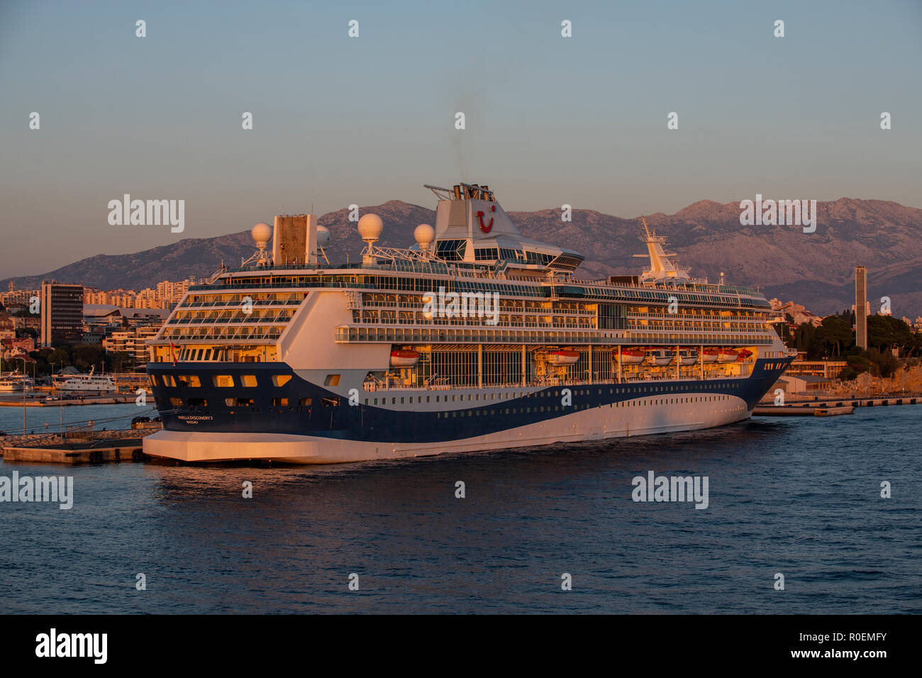 Vision Class Cruise Liner Marella Discovery 2 Docked At The Port Of Split In Croatia Stock Photo Alamy