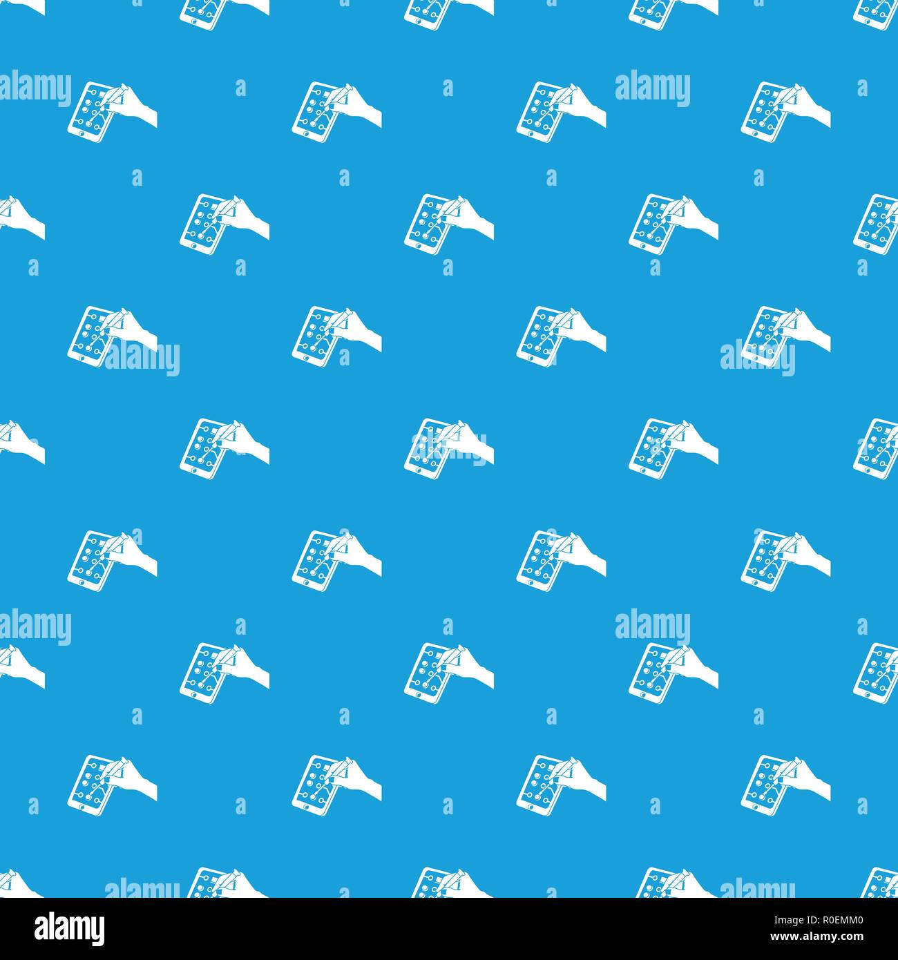 Repair screen smartphone pattern vector seamless blue Stock Vector