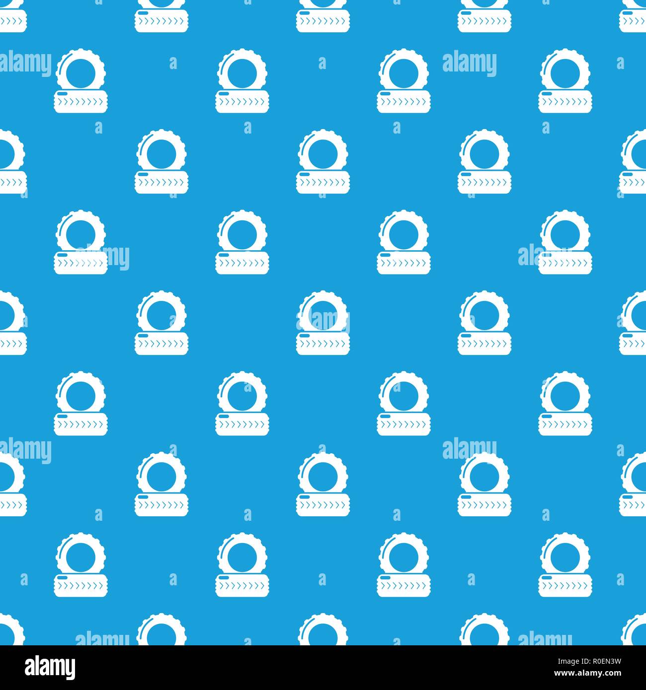 Paintball field tire barricade pattern vector seamless blue Stock Vector