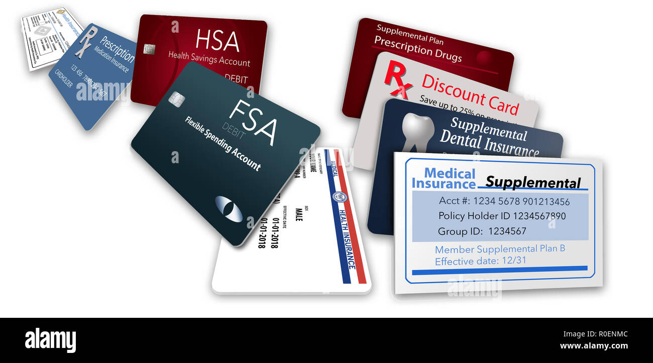 All of your medical cards are shown. FSA, HSA, prescription card