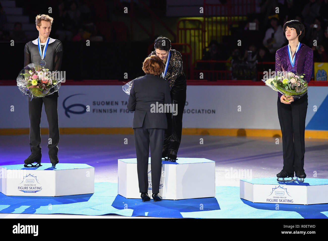 Helsinki, Finland. 4th Nov 2018. Japan's Yuzuru Hanyu (1st in Men's