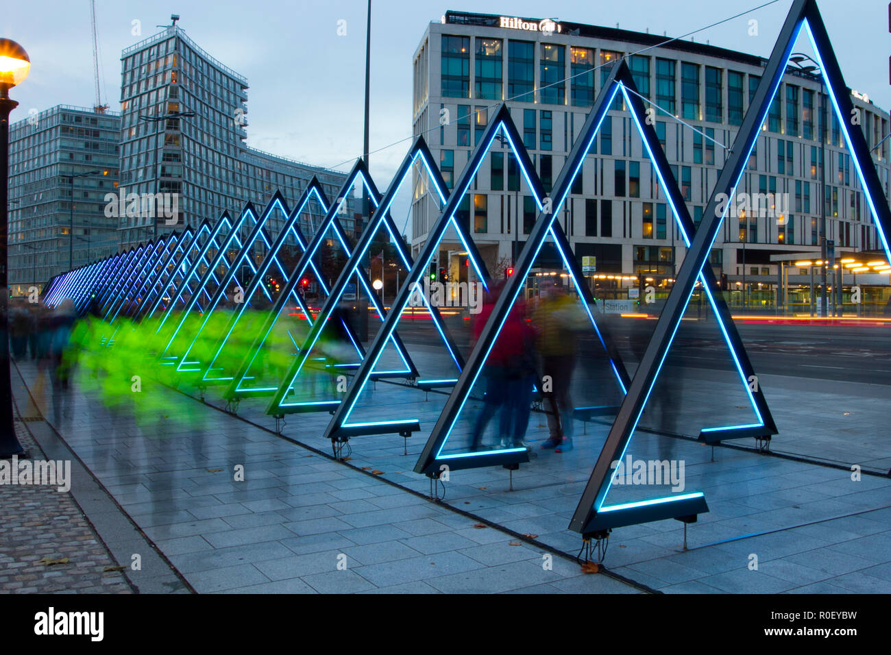 The Wave Triangle walkway construction by Vertigo; River of Light