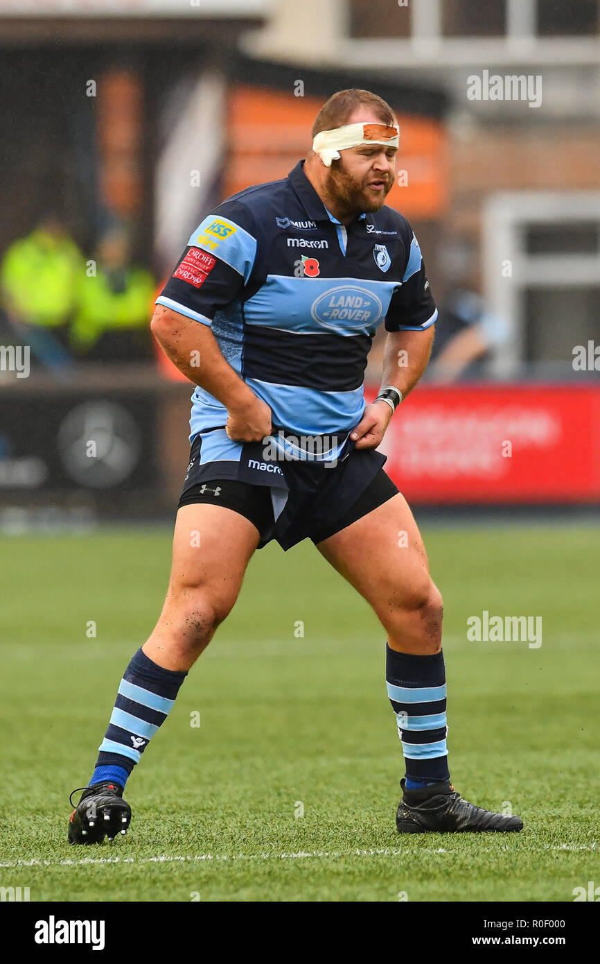 Wales, UK. 4th Nov 2018. Guinness pro 14's Cardiff Blues v Zebre ; Scott Andrews of Cardiff Blues   Credit:  Craig Thomas/News Images Credit: News Images /Alamy Live News Stock Photo