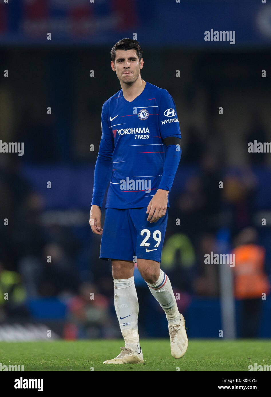 Álvaro MORATA of Chelsea at full time during the Premier League match  between Chelsea and Crystal Palace at Stamford Bridge, London, England on 4  November 2018. Photo by Andy Rowland. . (Photograph