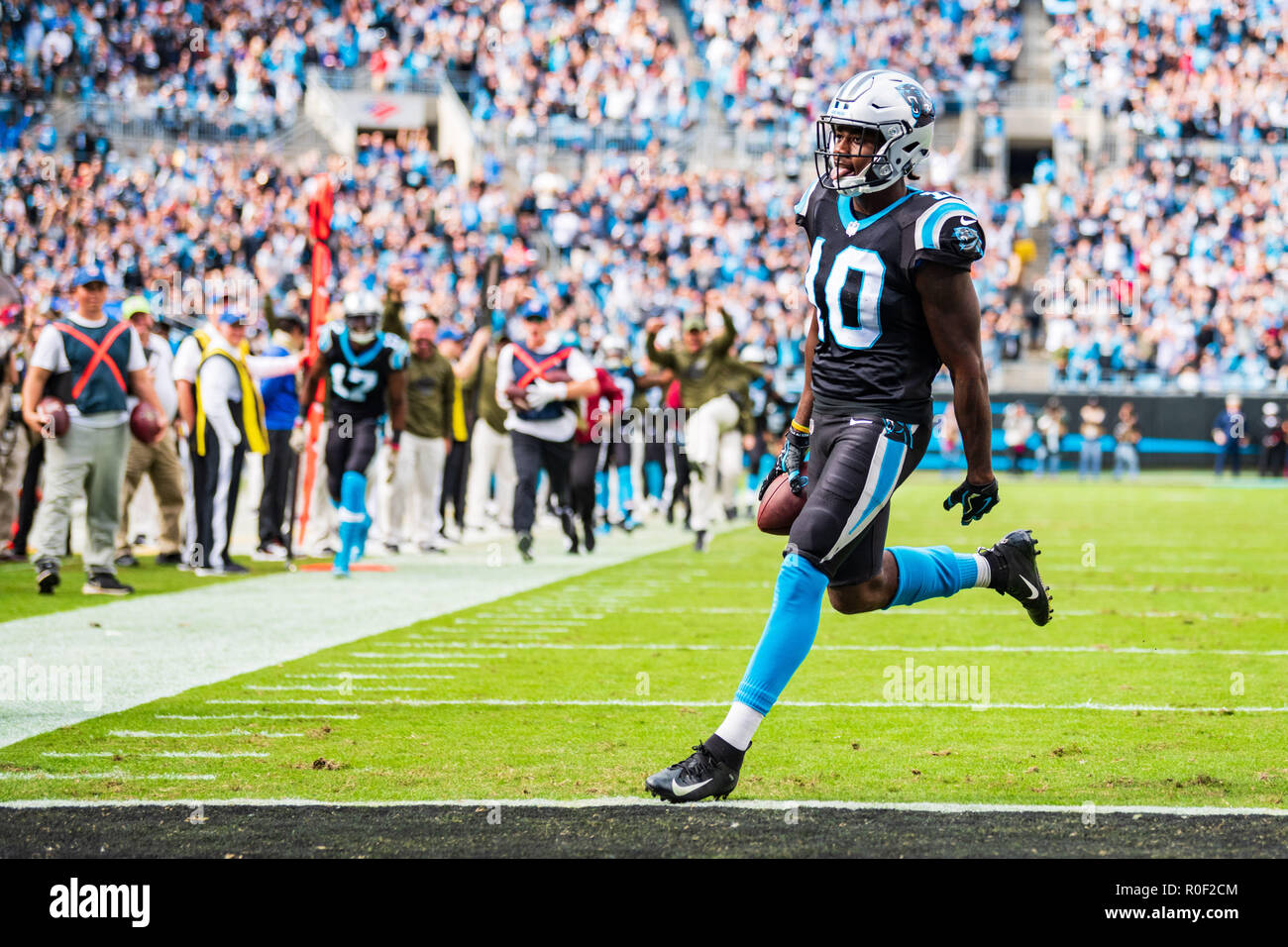 Carolina Panthers wide receiver Curtis Samuel (10) during the NFL football game between the Tampa Bay Buccaneers and the Carolina Panthers on Sunday November 4, 2018 in Charlotte, NC. Jacob Kupferman/CSM Stock Photo