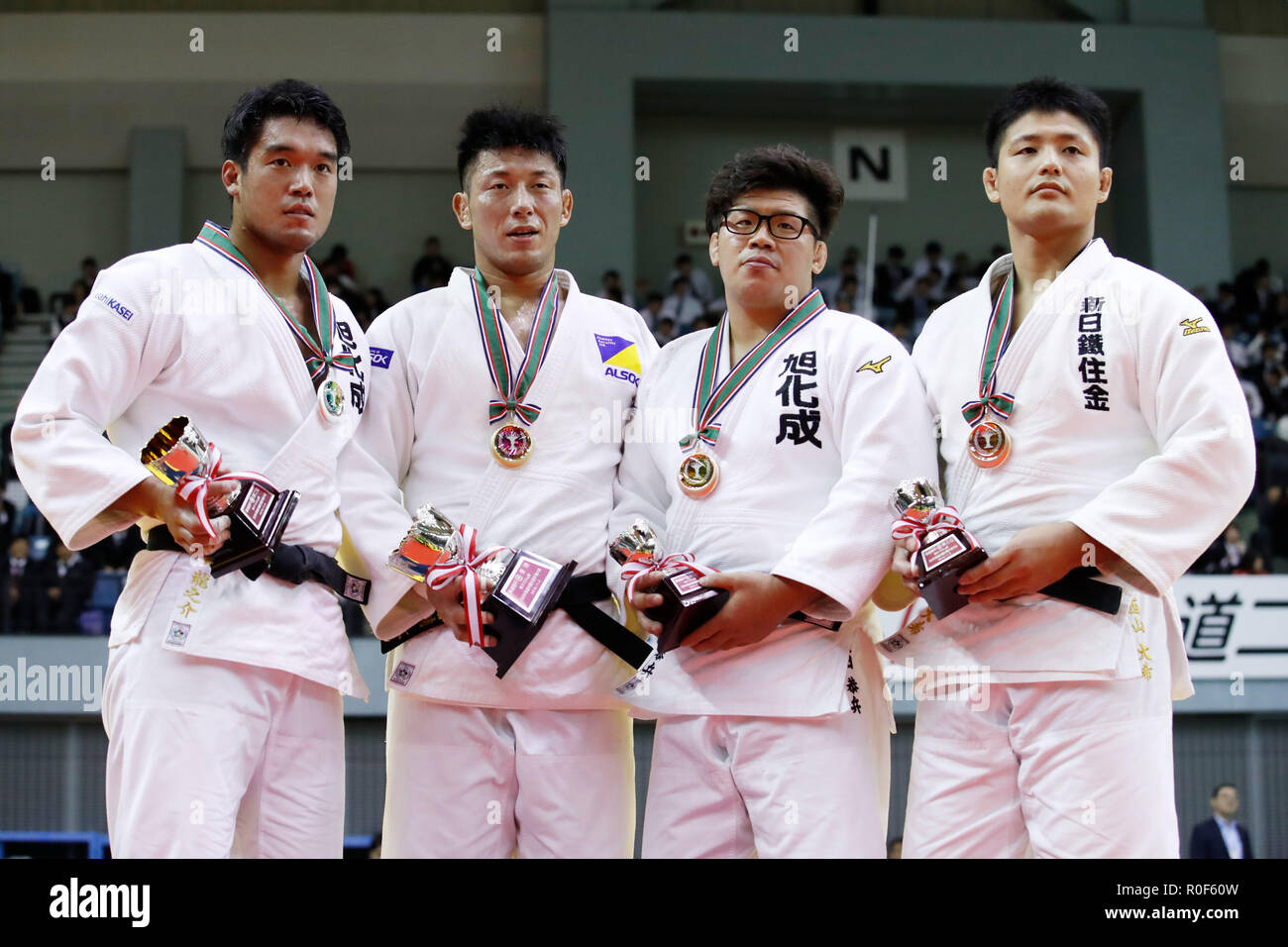 Chiba, Japan. 4th Nov, 2018. (L to R) ? Ryunosuke Haga, Yusuke Kumashiro, Kyohei Kakita, Daiki