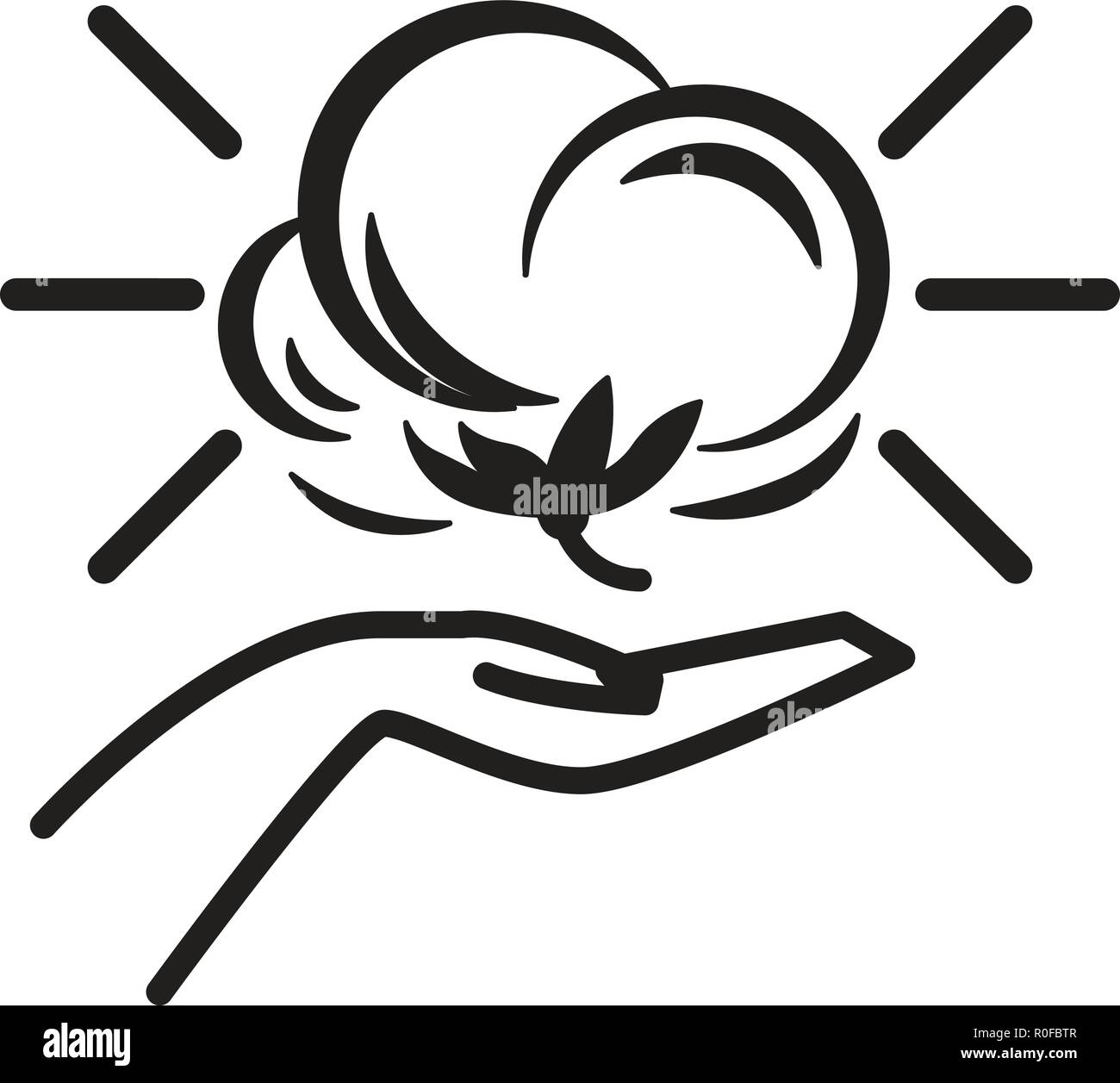 Hand Picked Cotton Symbol Icon as EPS 10 File Stock Vector Image & Art