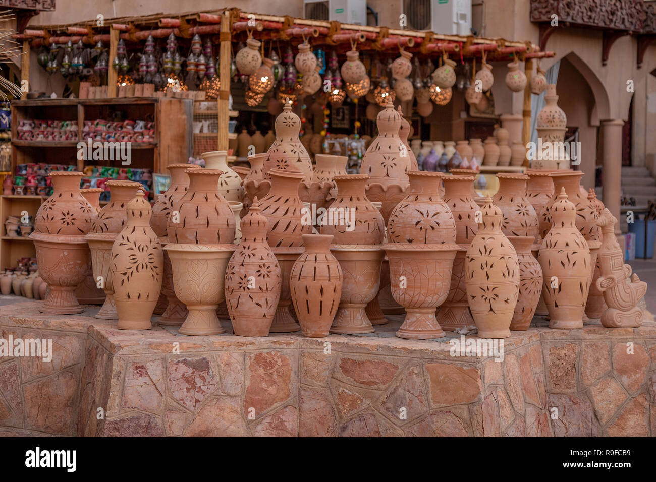 Handmade ceramics and pottery outside Nizwa Souq, Oman Stock Photo Alamy