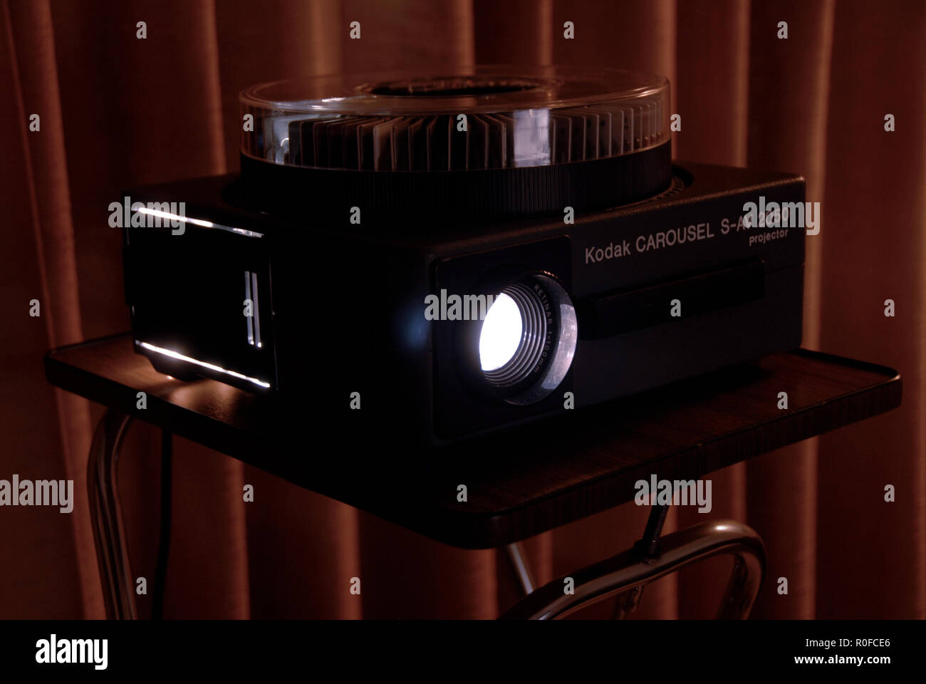 Kodak Carousel SAV 2050 35mm slide projector with ambient lights off