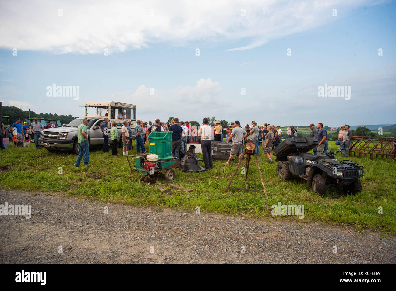 The auction of farming equipment at a small family farm in Pennsylvania