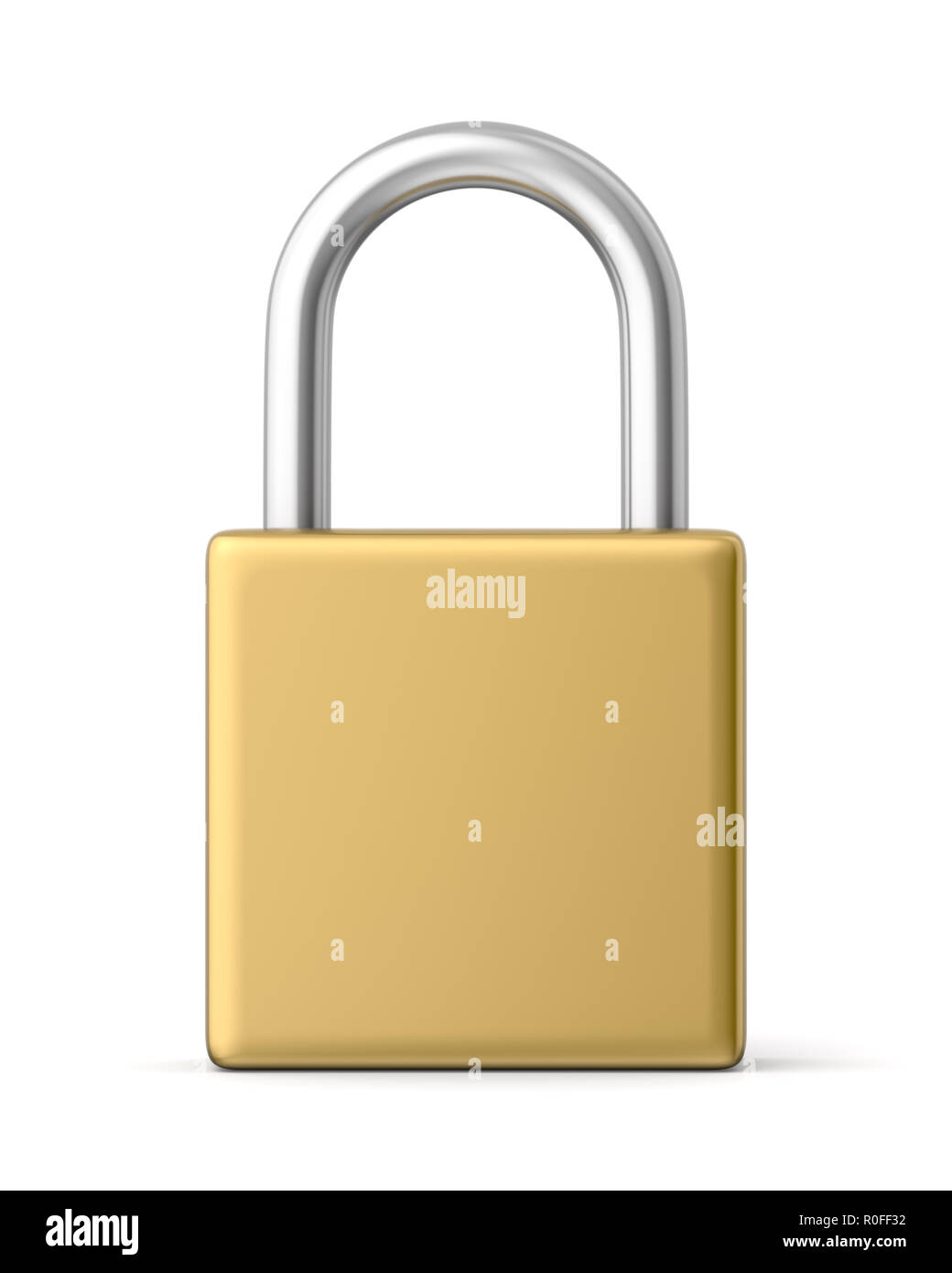 3d rendered brass padlock on a white background Stock Photo - Alamy