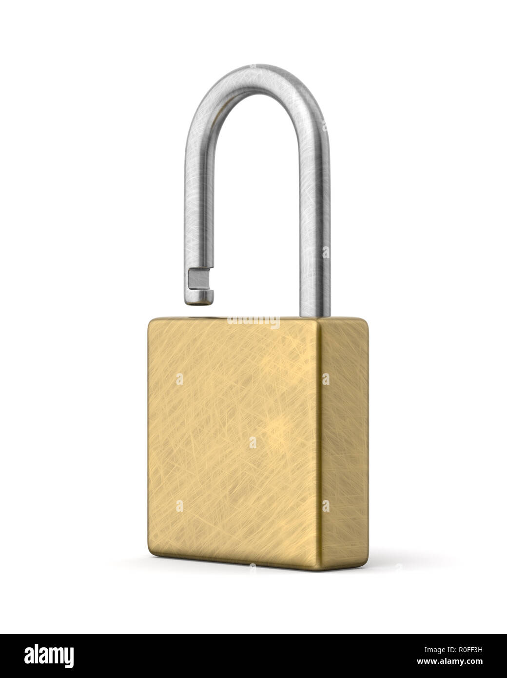 3d rendered tarnished brass padlock on a white background Stock Photo ...