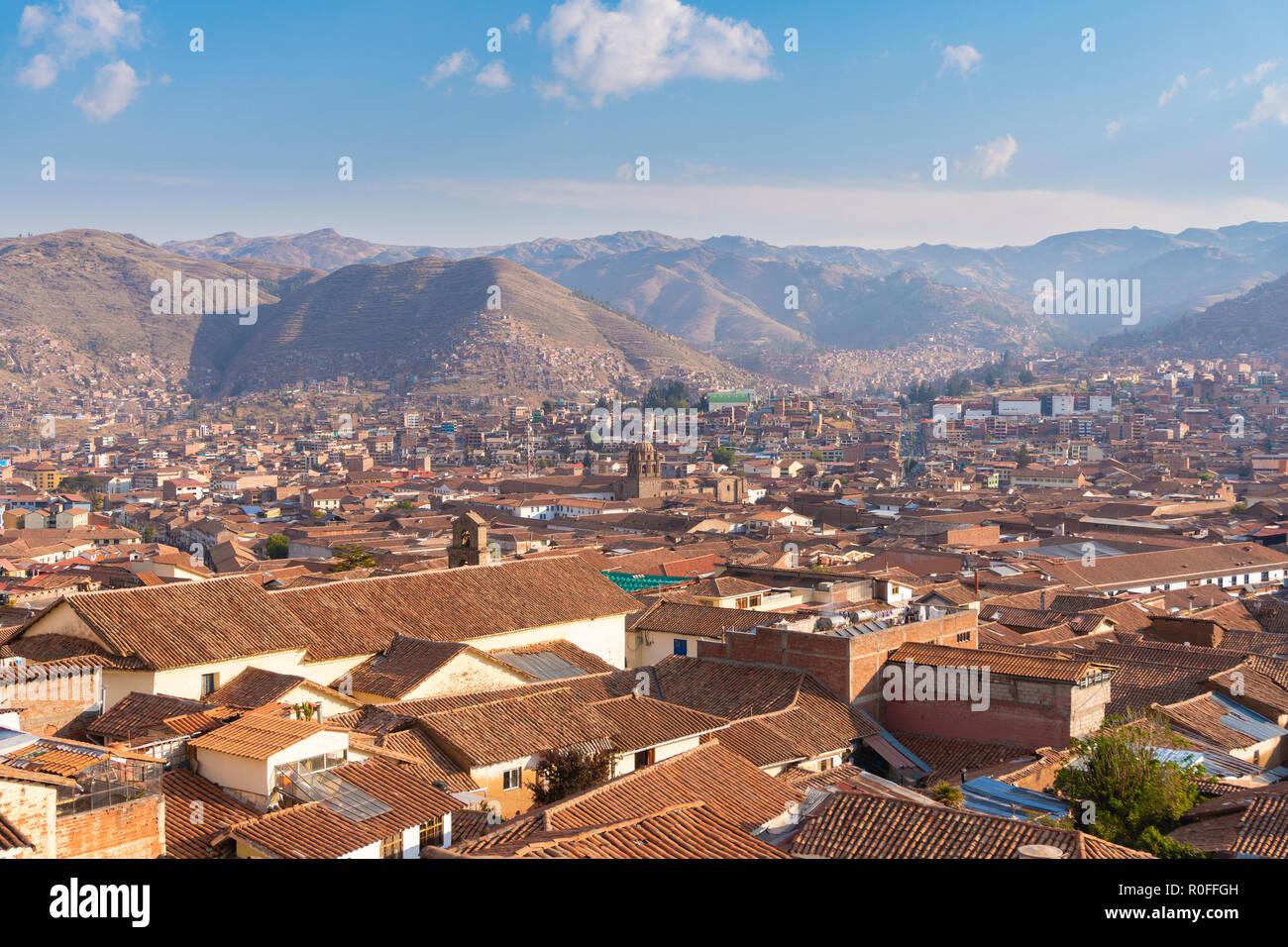 View of Cusco city in Peru Stock Photo