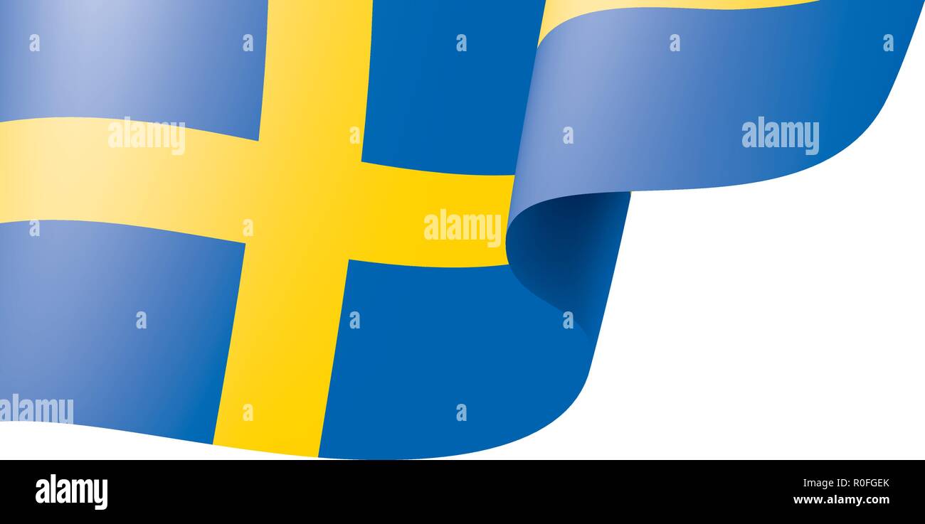 Sweden flag, vector illustration on a white background Stock Vector