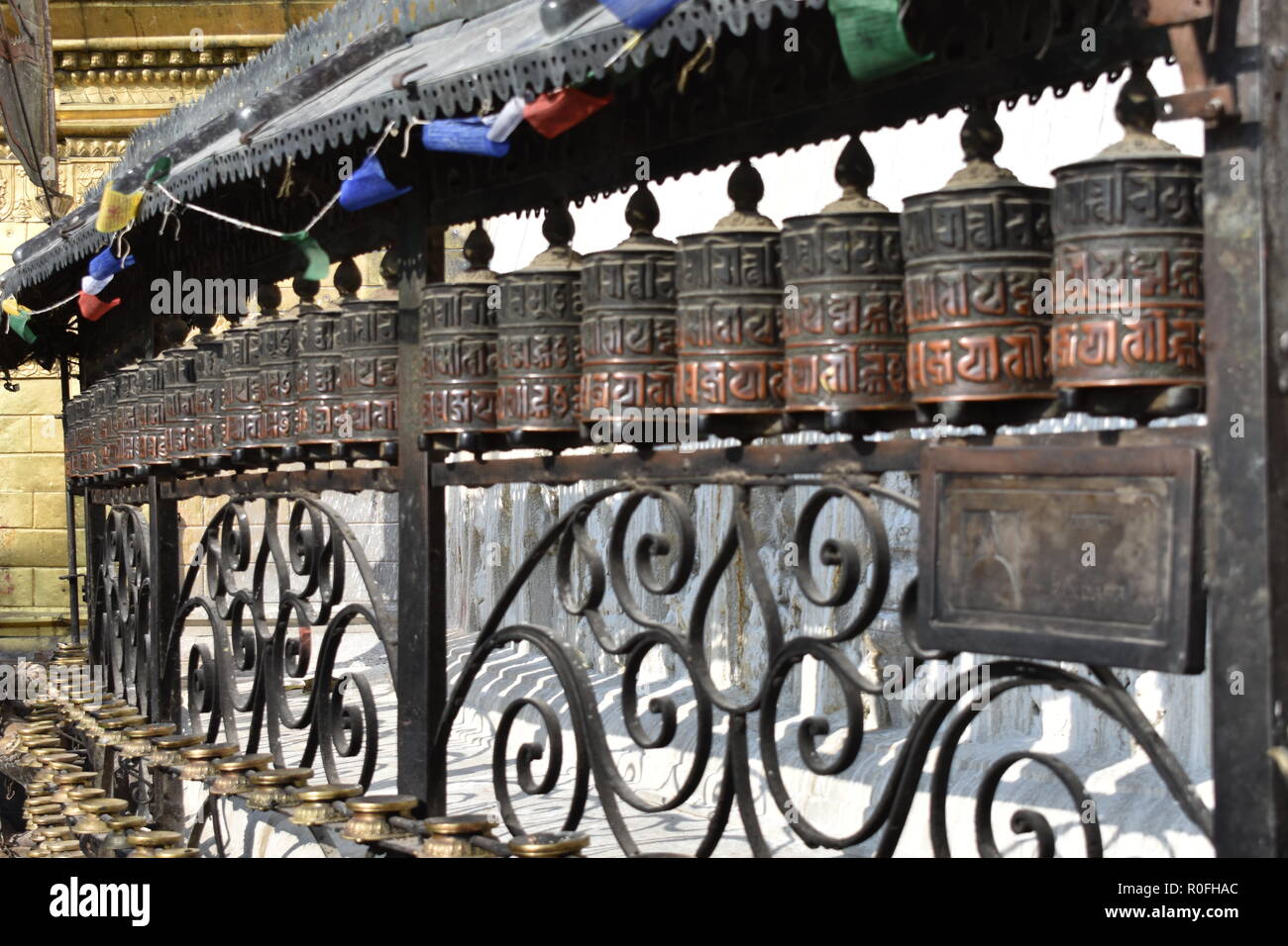 Swayambhunath Prayer wheels Stock Photo - Alamy