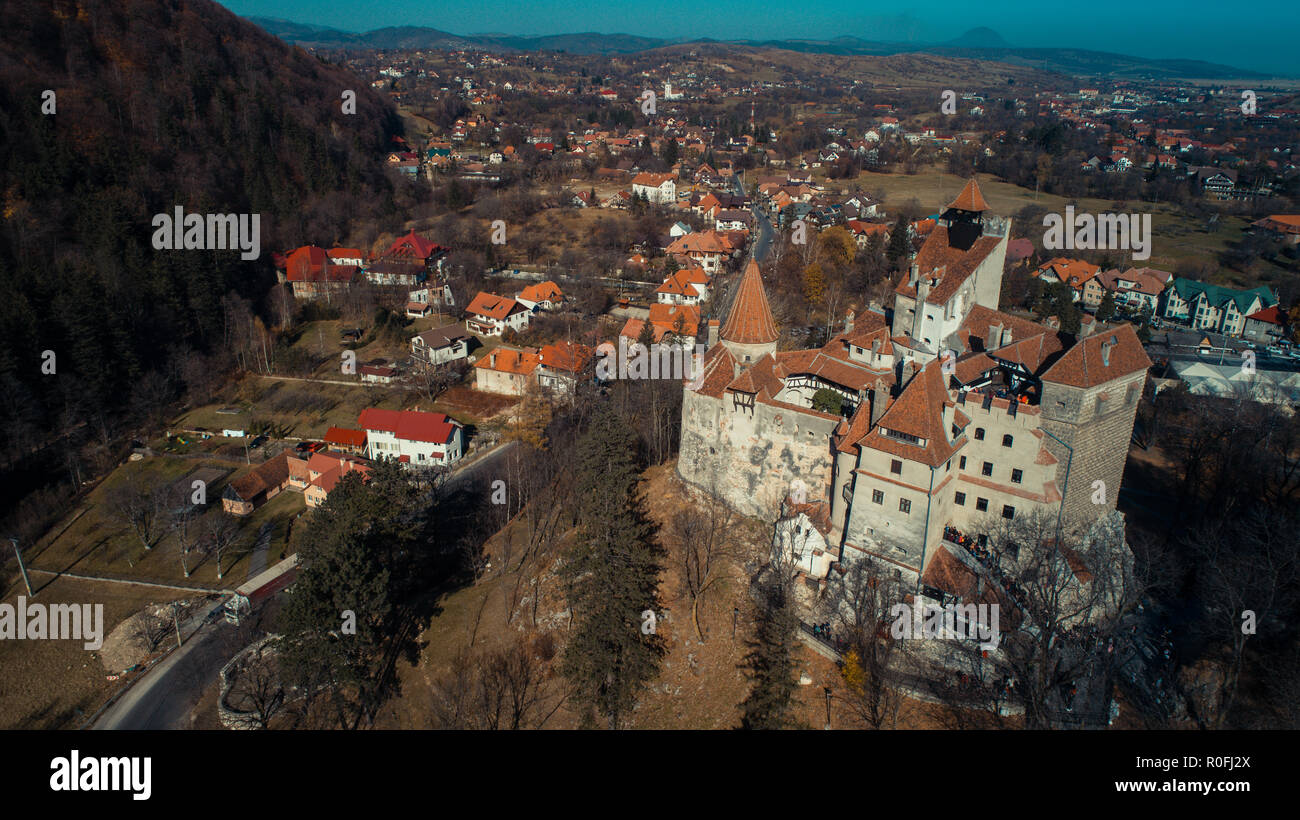 Aerial view of a castle on a sunny day Stock Photo - Alamy