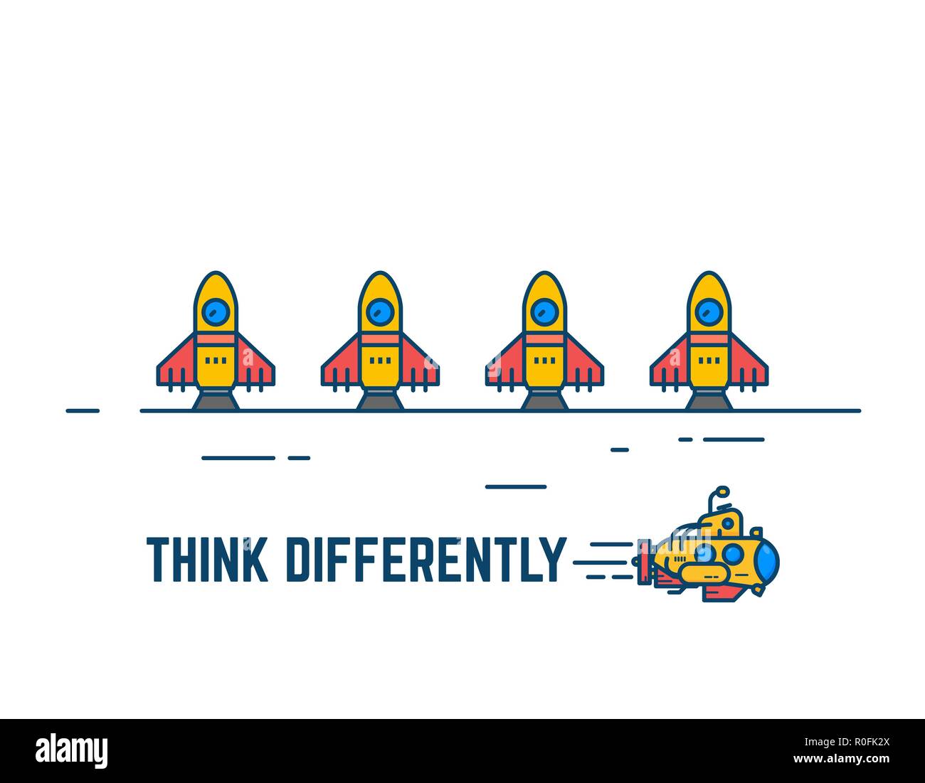 Think different concept Stock Vector