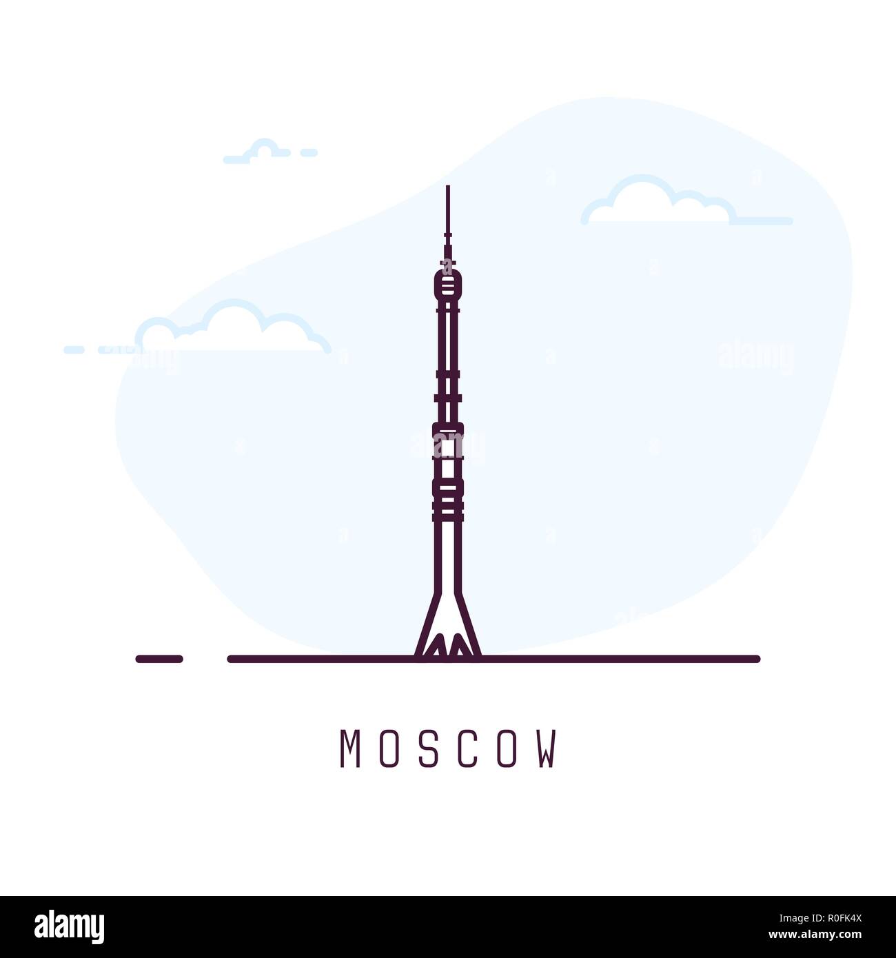 Moscow Ostankino tower Stock Vector