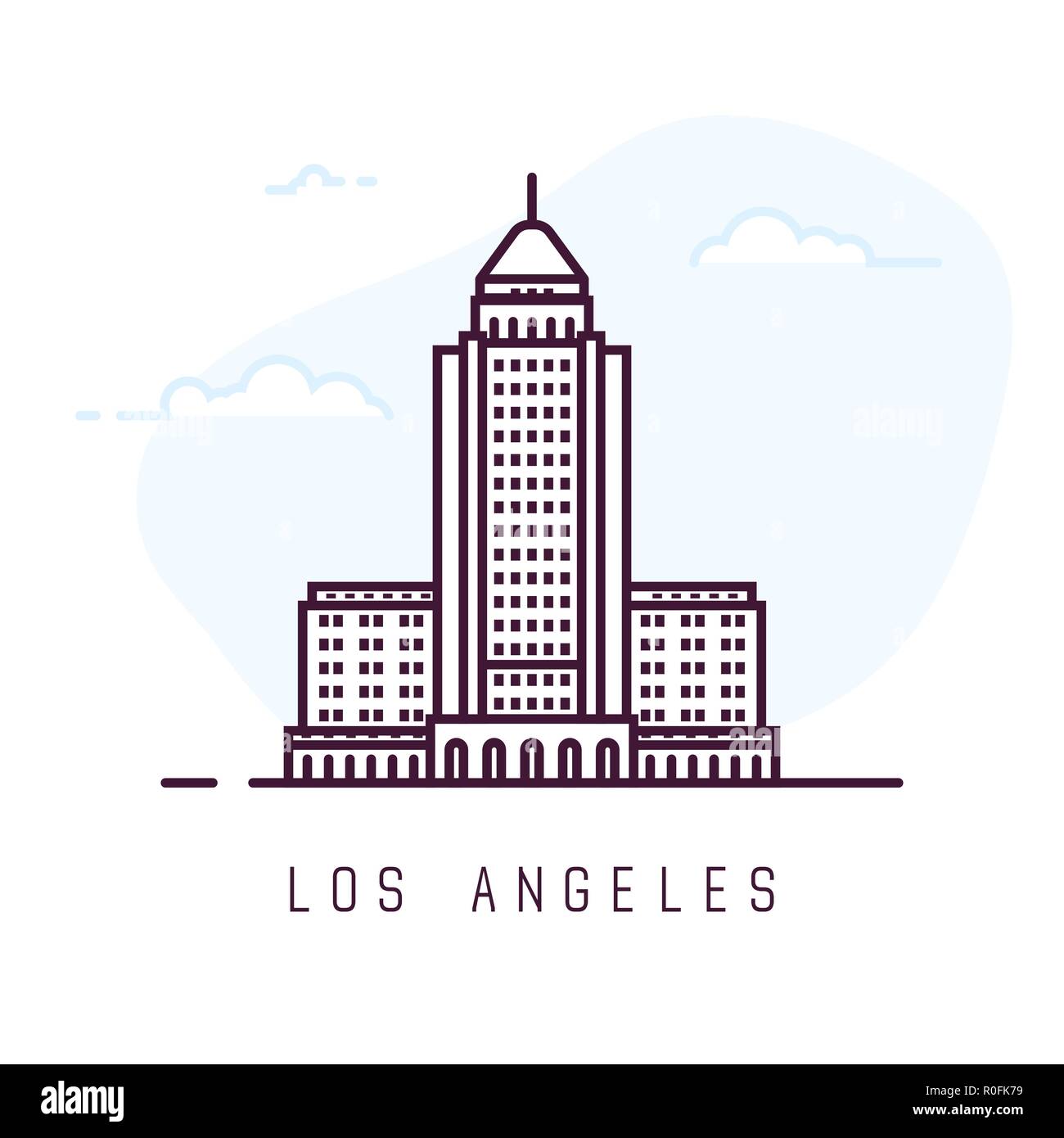 Los Angeles line style building Stock Vector