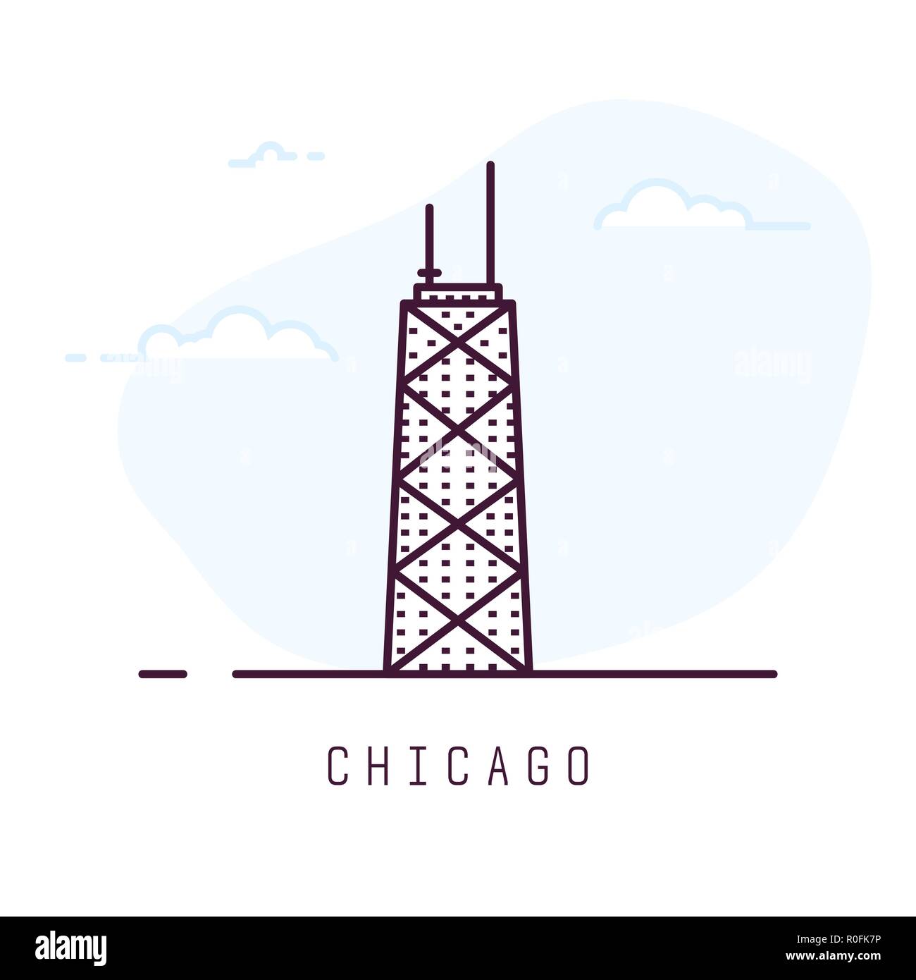 Chicago line style Stock Vector