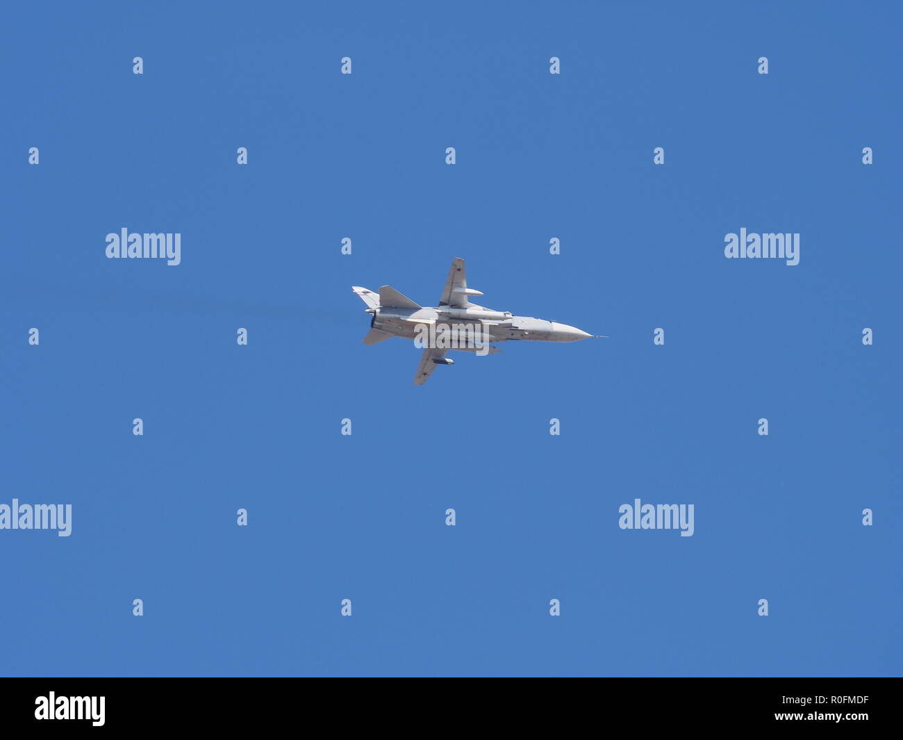 Su-24 Bomber. Jet military aircraft. The parade in honor of the Navy day. St. Petersburg /Russia - August 29, 2018. Parade Stock Photo