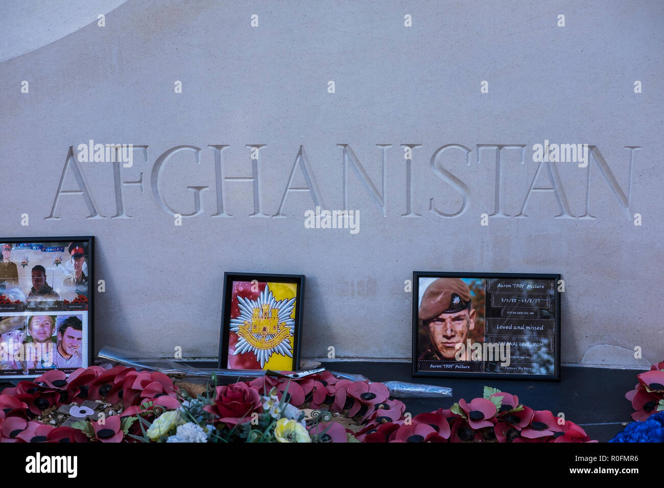 Iraq and Afghanistan Memorial, Victoria Embankment Gardens, London, England, U.K. Stock Photo