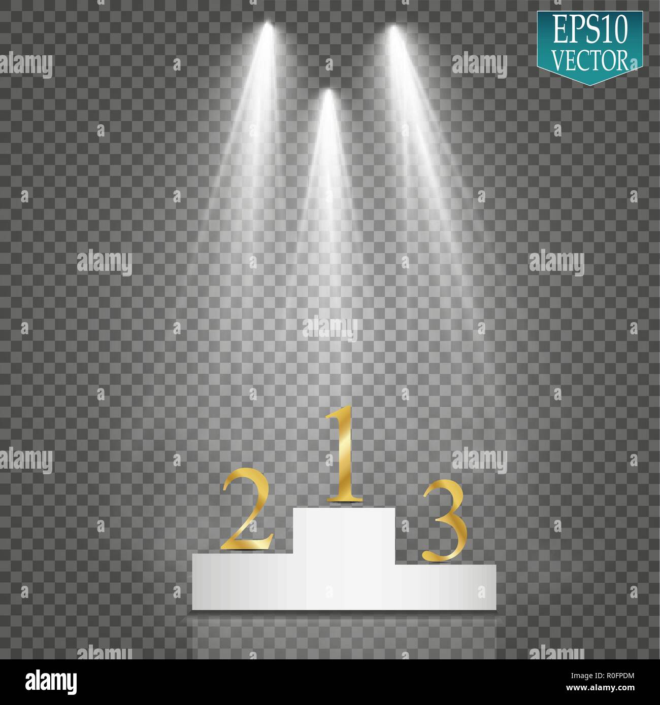 Empty winners podium with first, second and third place for award ...