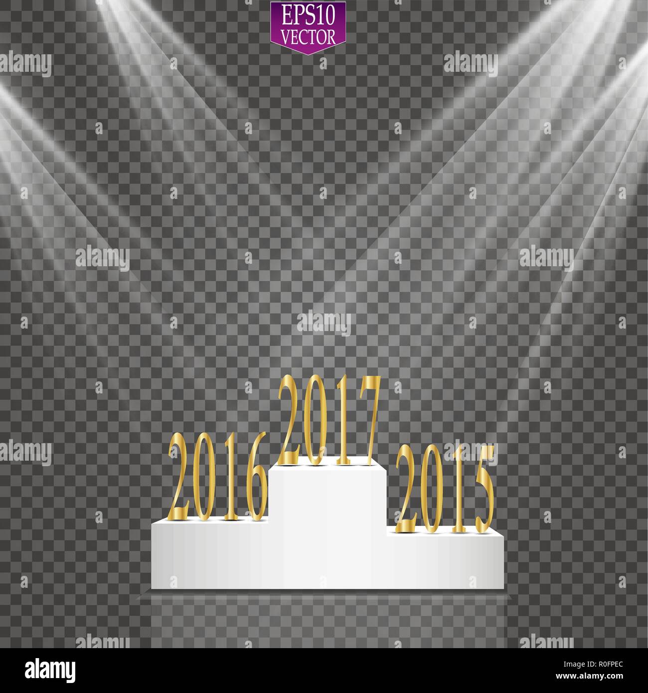 Empty winners podium with first, second and third place for award ...