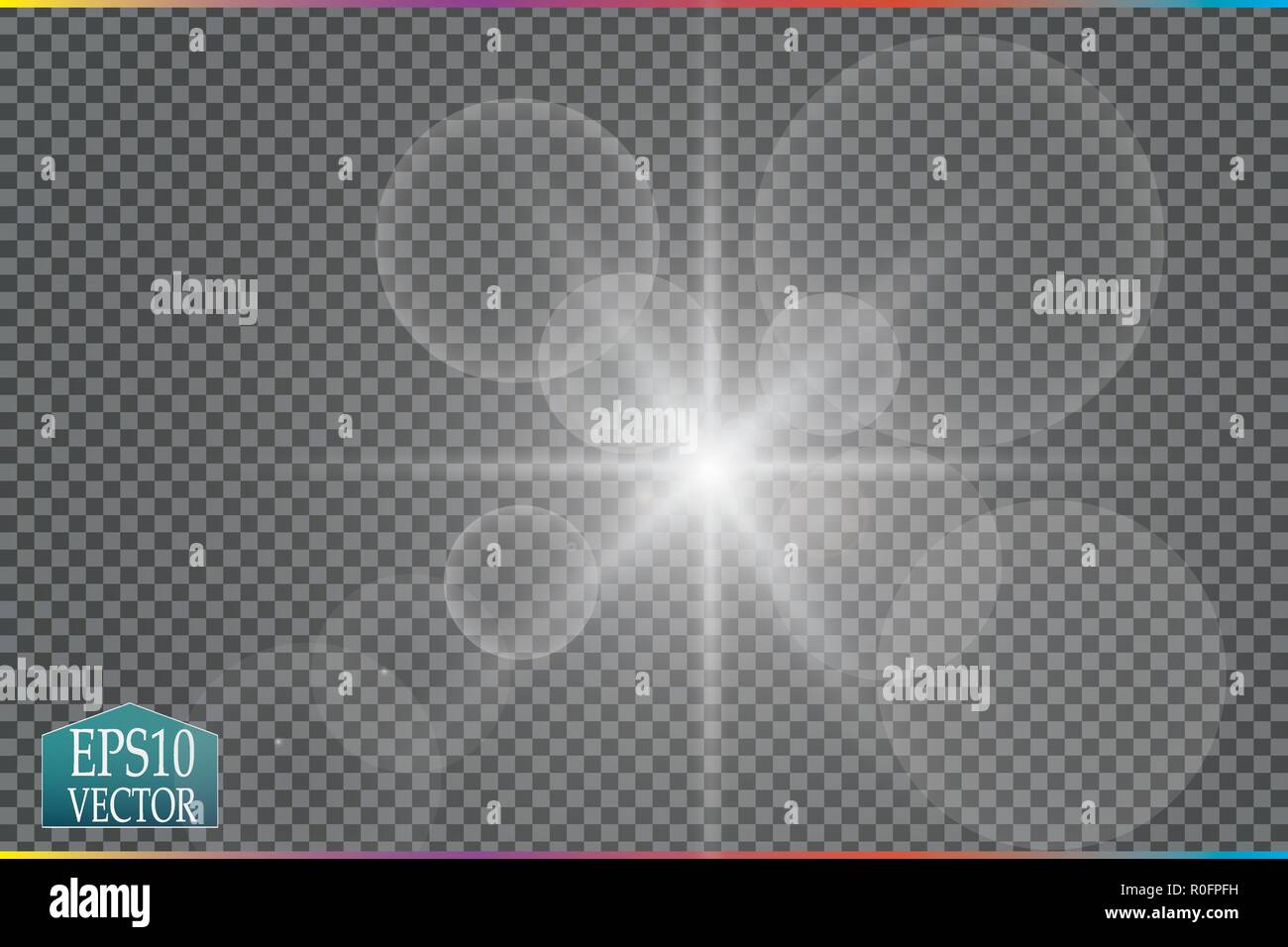 Vector transparent sunlight special lens flare light effect. Stock Vector