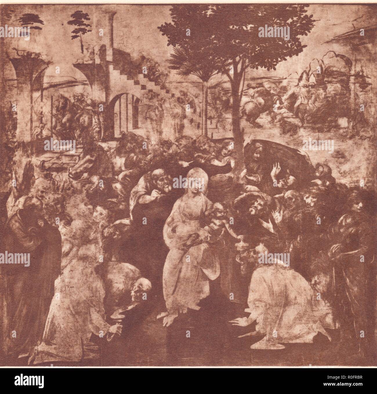 THE ADORATION OF THE MAGI . LEONARDO DA VINCI Stock Photo Alamy