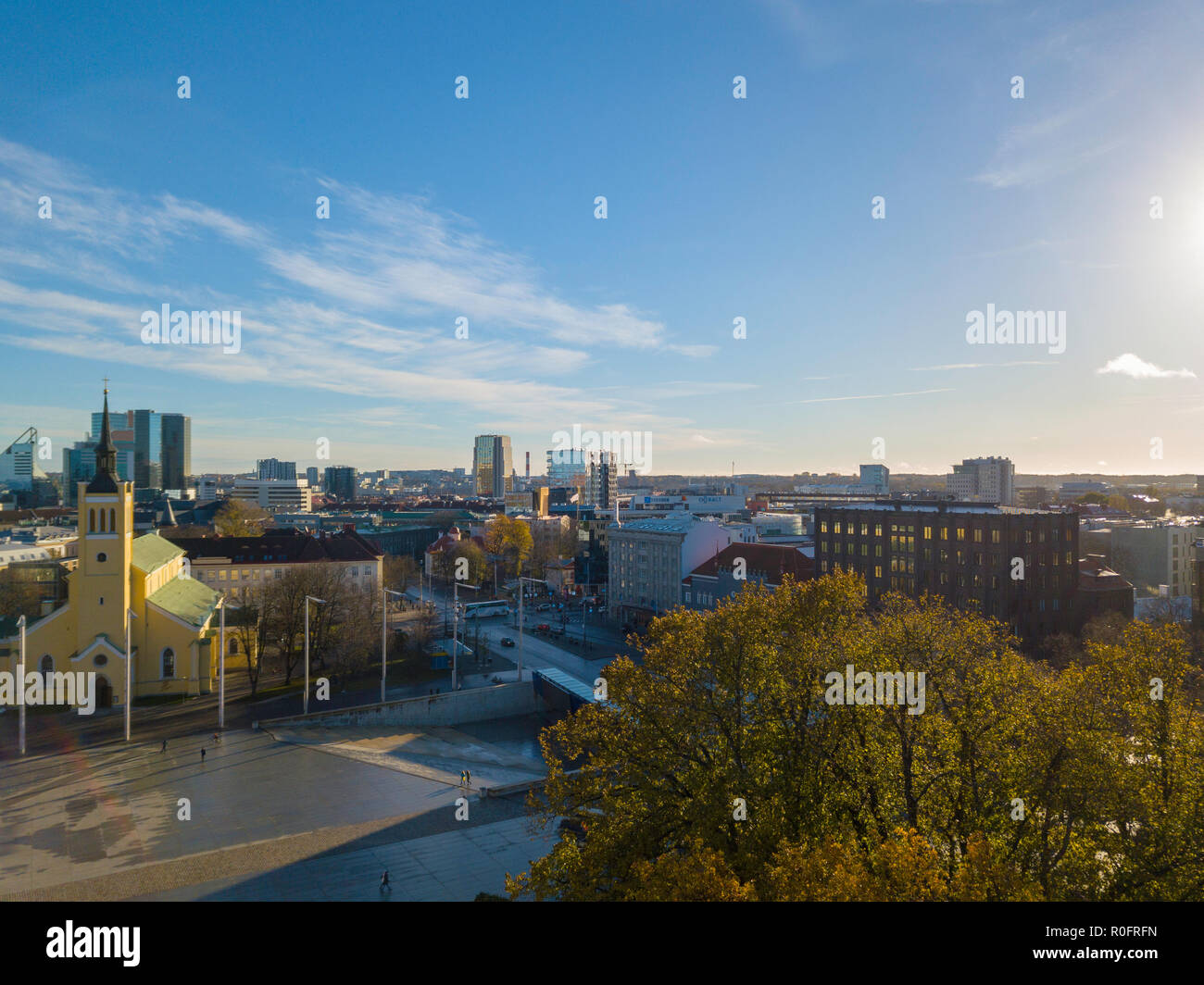 Estonia, Tallinn - 04.11.2018 : Aerial view of CITY TALLINN ESTONIA Stock Photo