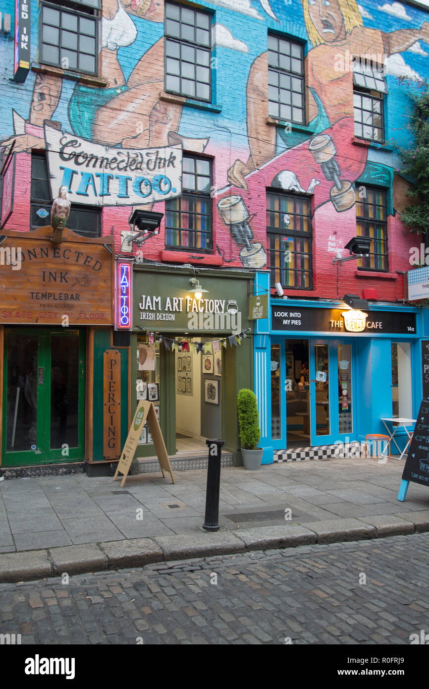 Connected Ink and Jam Art Factory, Temple Bar, Dublin, Ireland Stock