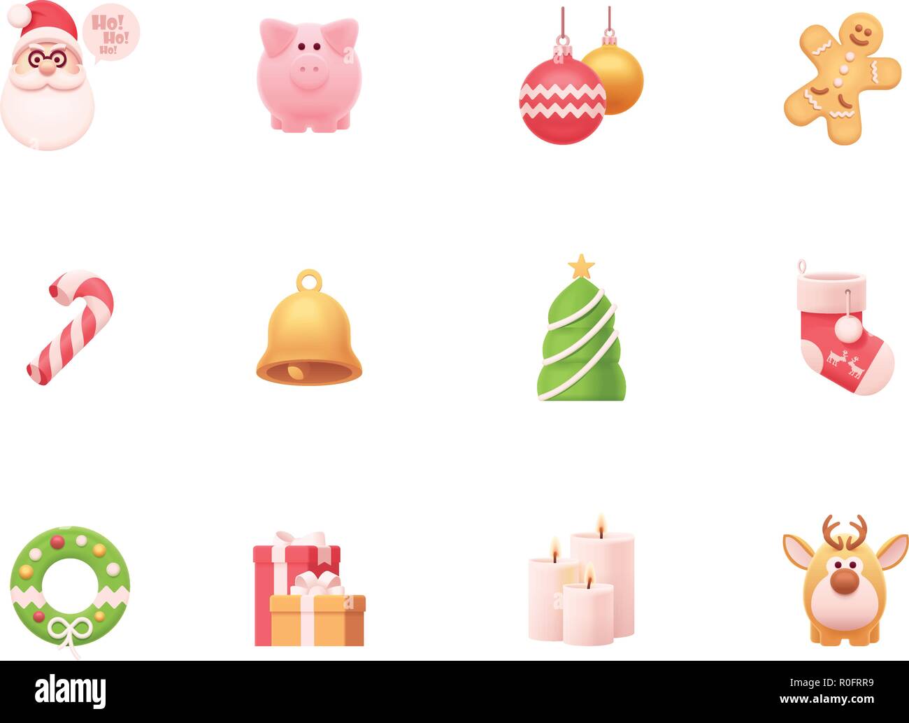 Vector Christmas and New Year icon set Stock Vector