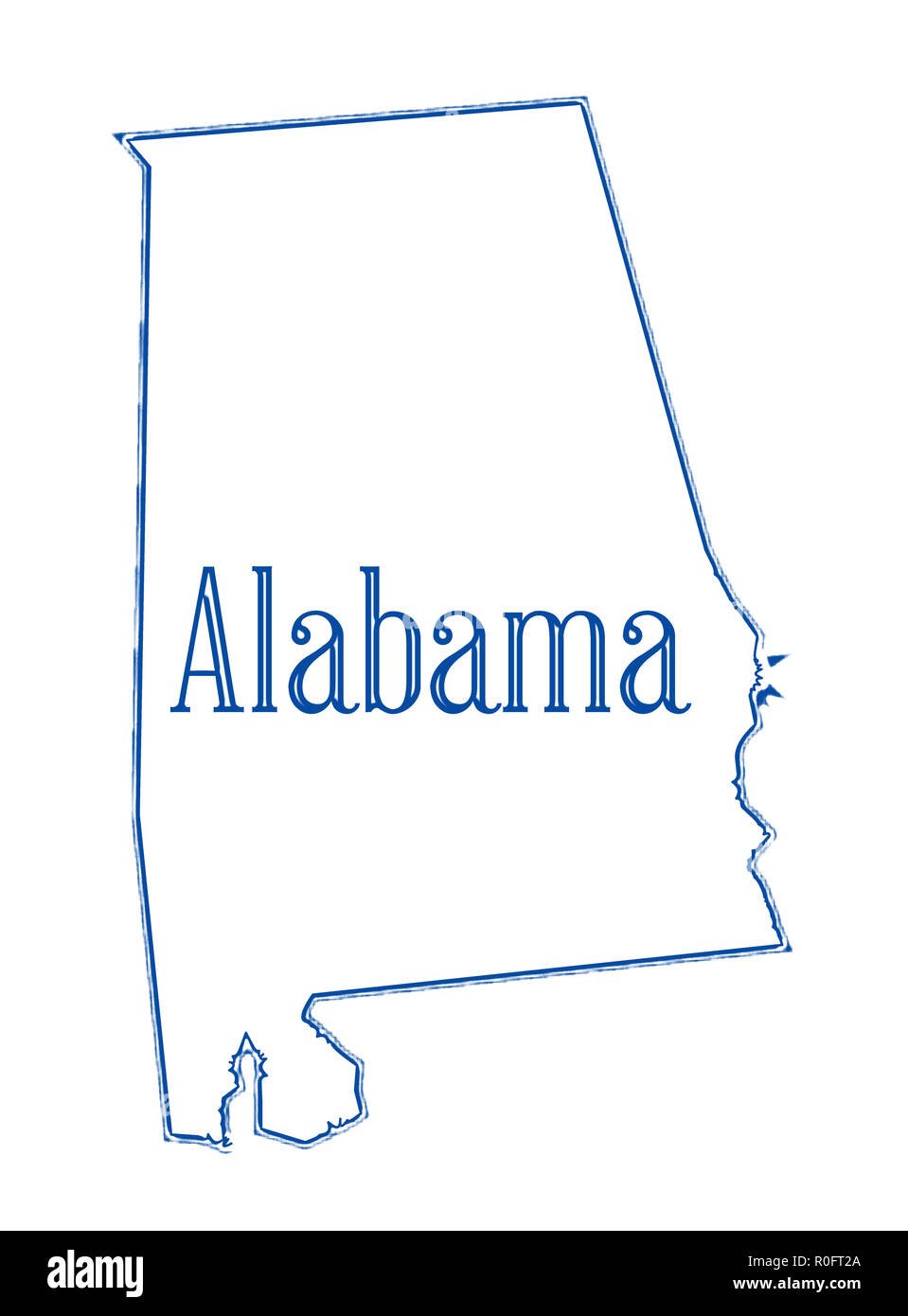 Alabama State Outline Hi Res Stock Photography And Images Alamy State Map Outline Of Alabama Over A White Background R0FT2A