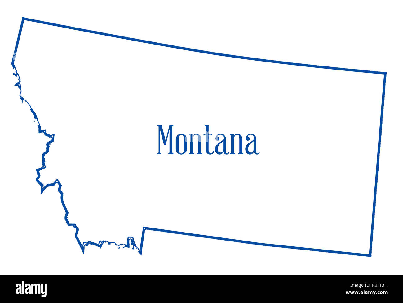 Montana state outline hi res stock - Outline Map Of The State Of Montana Isolated R0FT3H