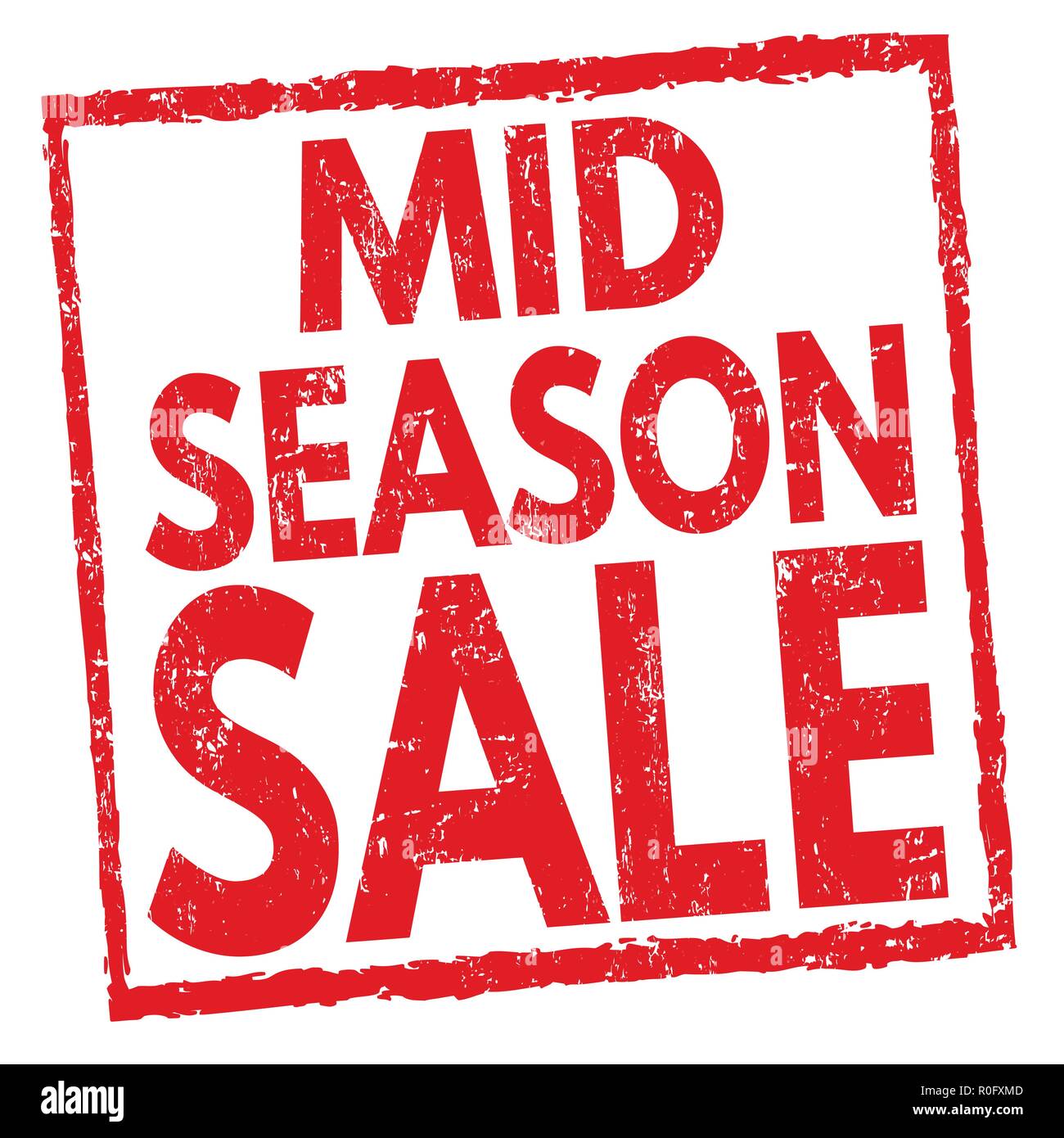 Mid season sale sign or stamp on white background, vector illustration ...