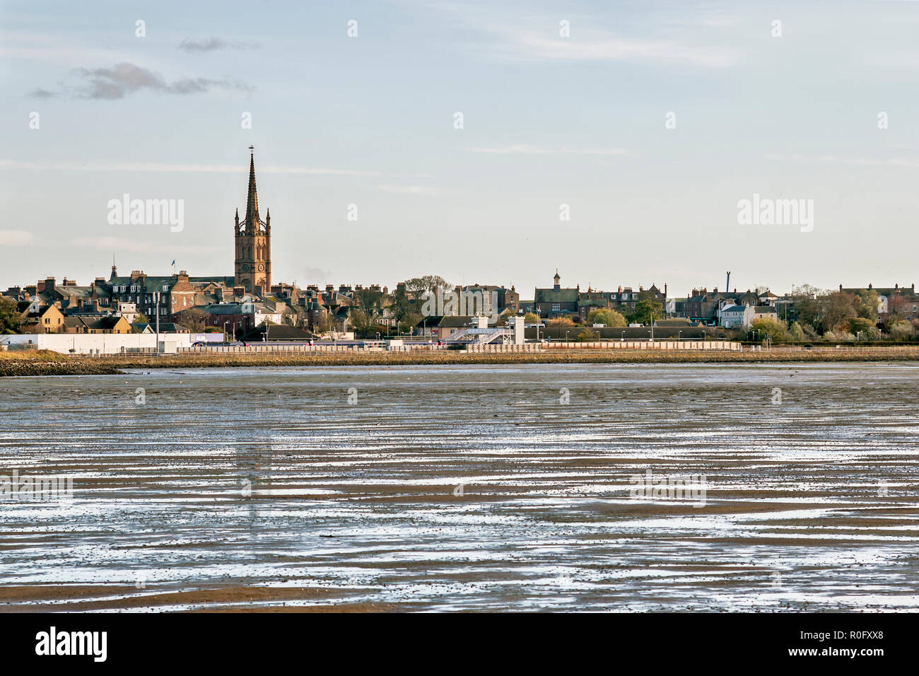 Montrose Basin and nature reserve,  Angus, Scotland, UK, at low tide. Stock Photo