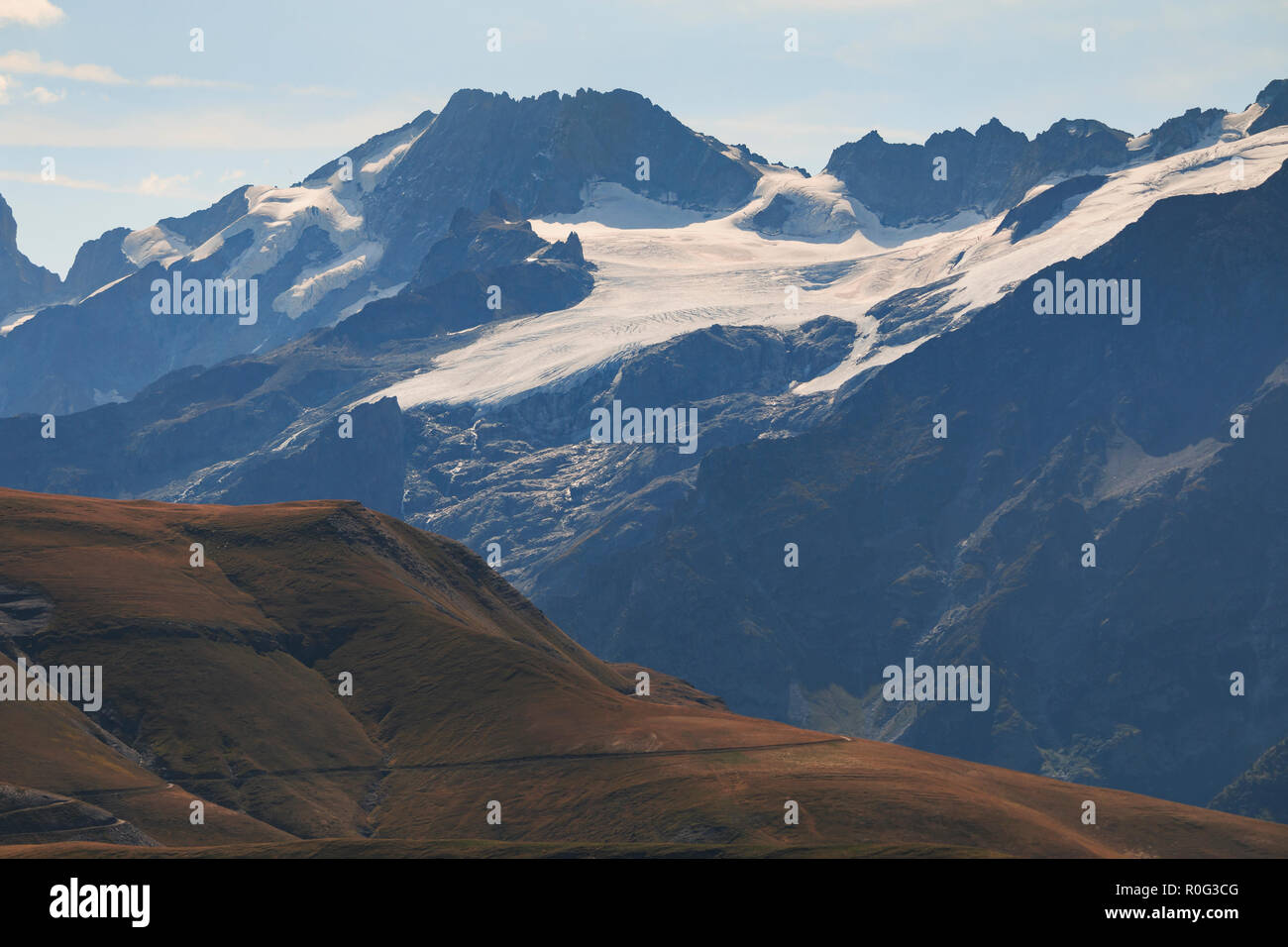 Glacier in french alps at summer time Stock Photo Alamy