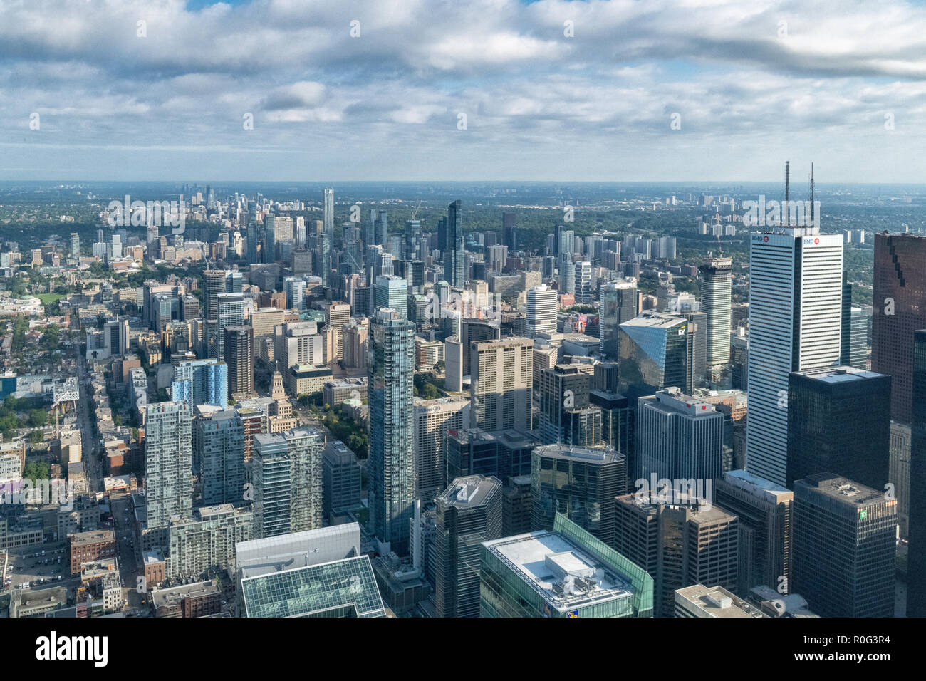 View from Observation Deck of CN Tower, Toronto, Canada Stock Photo