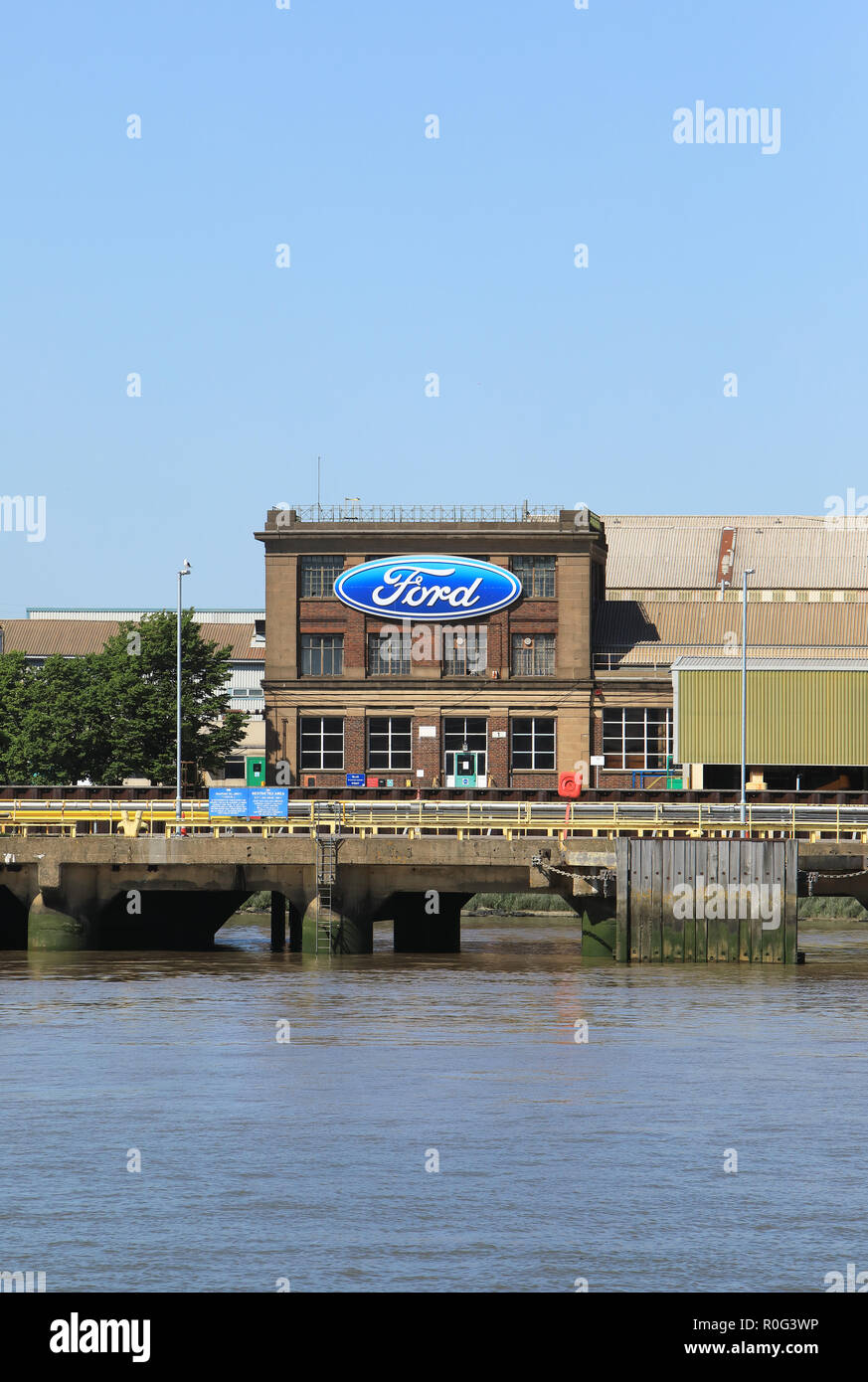 The jetty for Ford Dagenham, still producing vehicle engines, on the north bank of the River