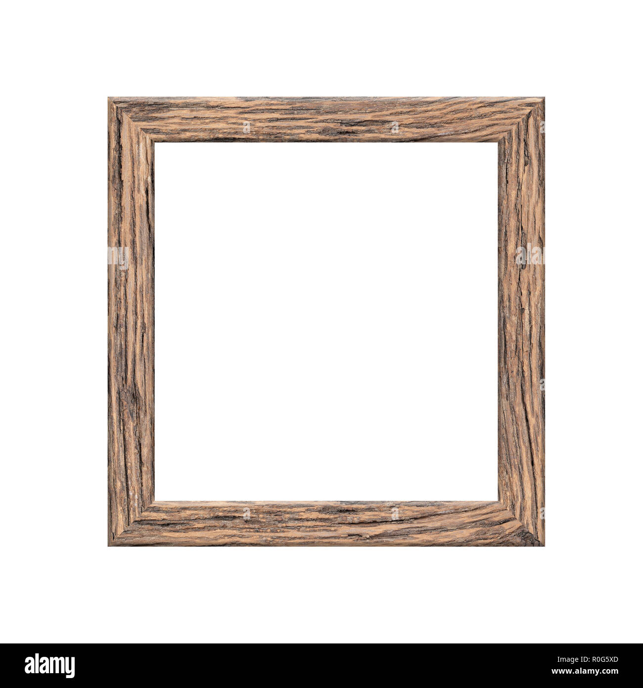Old wooden frame isolated on white background Stock Photo - Alamy