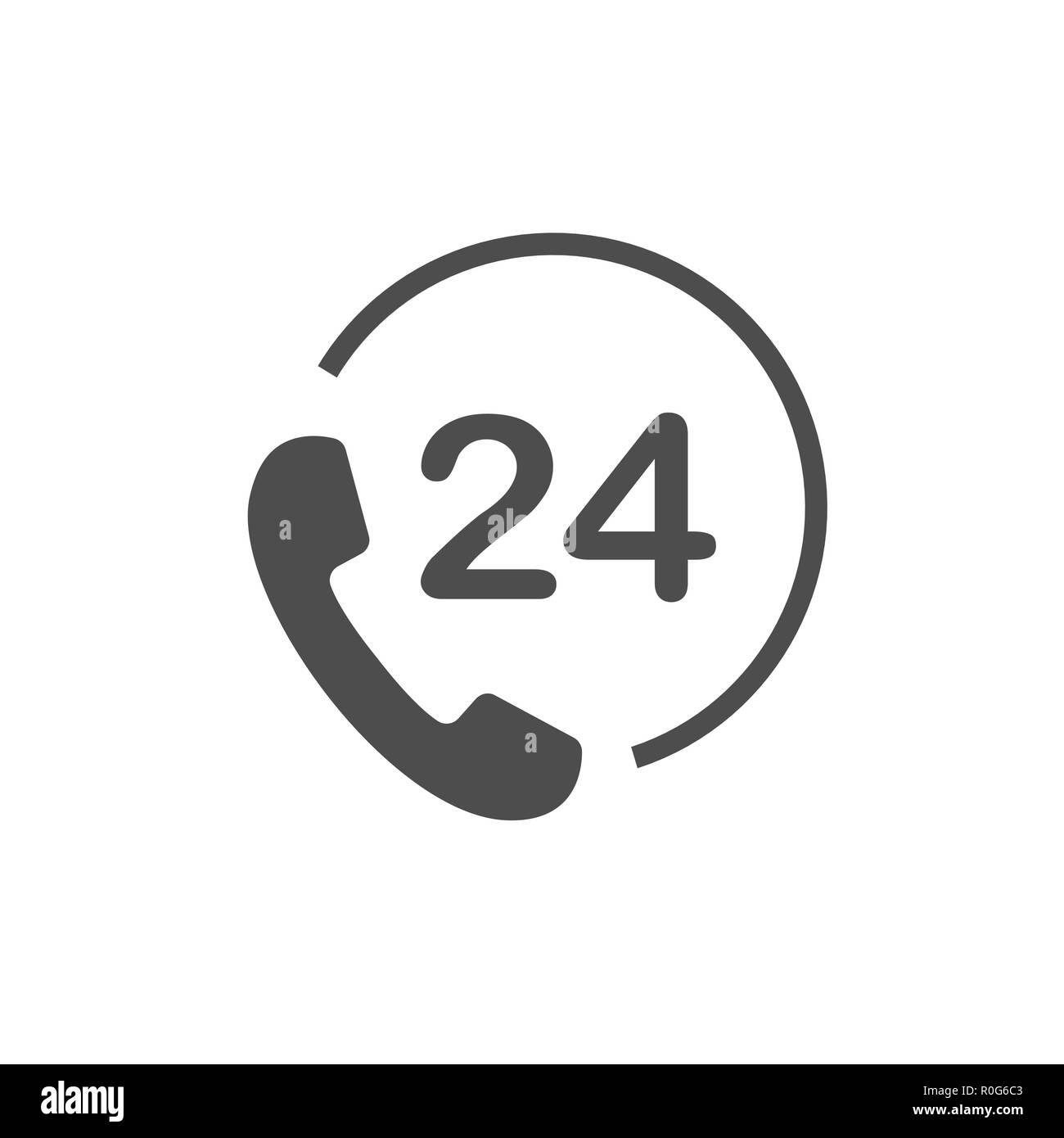 Call 24 icon. Call centre. Vector illustration, flat design Stock