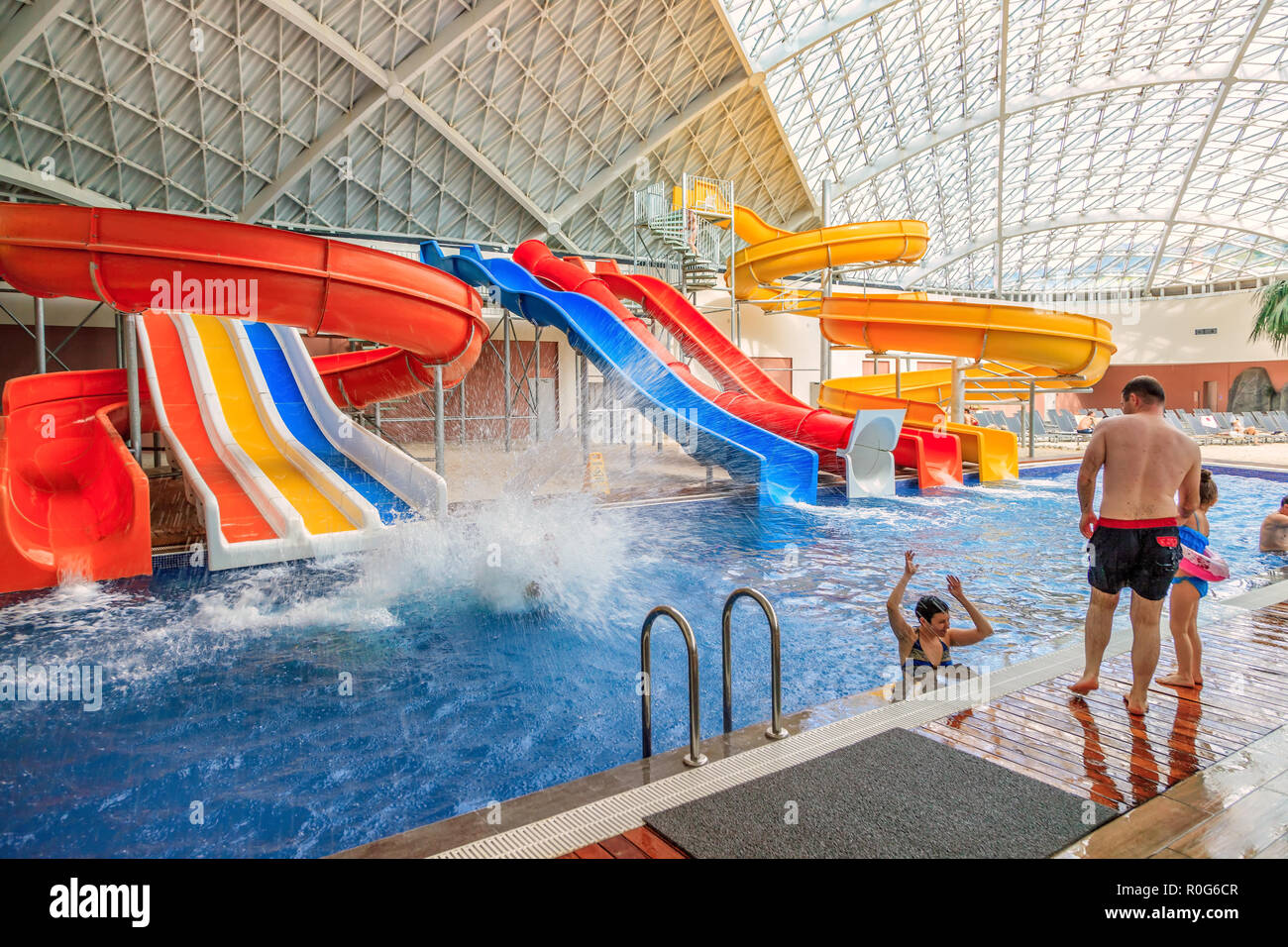 Sochi, Russia - May 2, 2014: Mountain Beach Water Park in Gorky Gorod ...