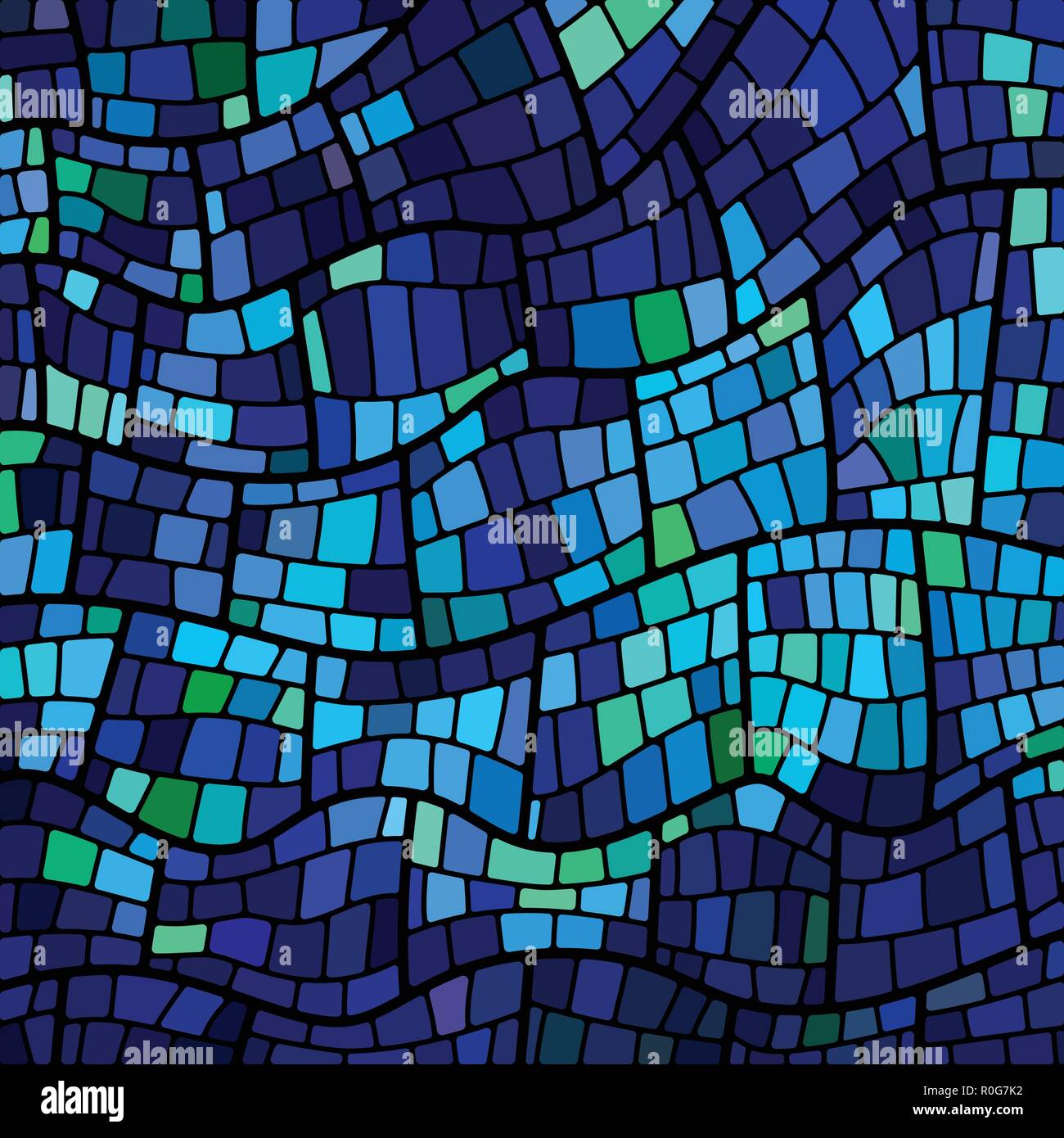 abstract vector stained-glass mosaic background - light and dark blue ...
