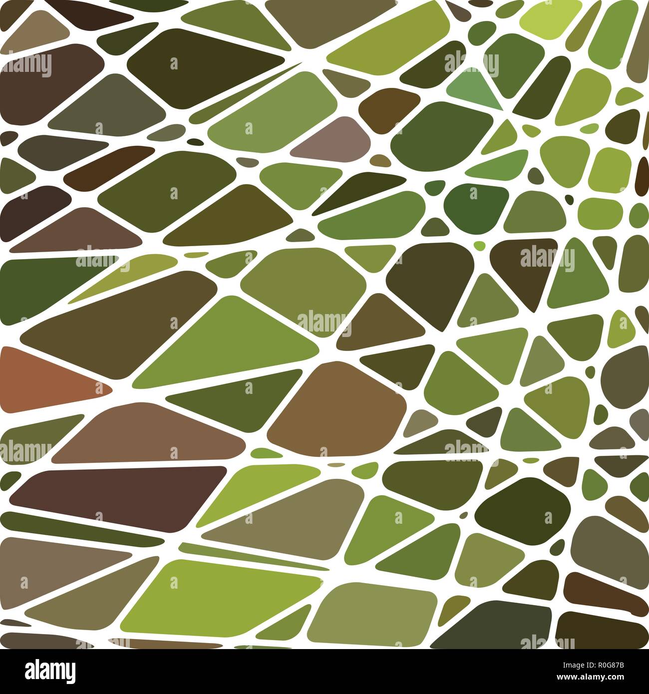 abstract vector stained-glass mosaic background - green and brown Stock ...