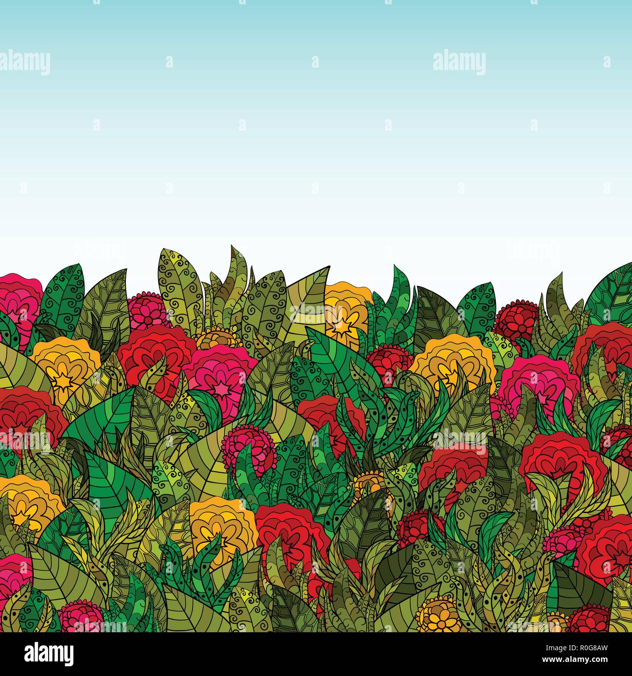 hand drawn vector floral background Stock Vector Image & Art - Alamy